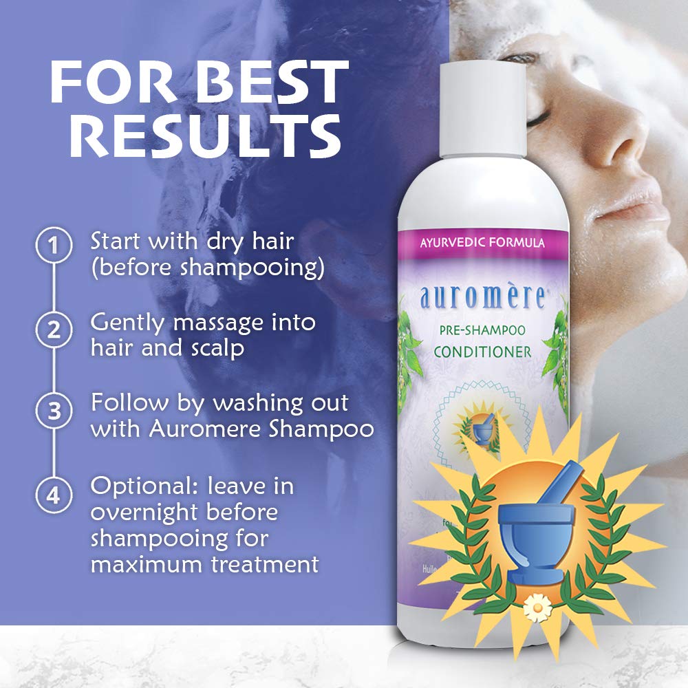 Auromere Ayurvedic Pre-Shampoo Conditioner – Vegan, Cruelty-Free, Non-GMO, Sulfate & Paraben-Free (7 fl oz)