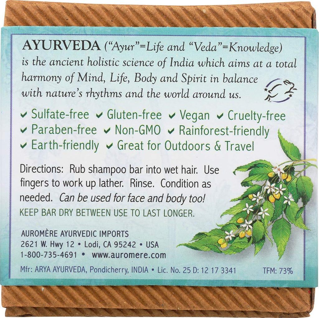 Auromere Ayurvedic Shampoo Bar - Eco-Friendly, Handmade, Vegan, All-In-One (4.23 oz) | 6-Pack
