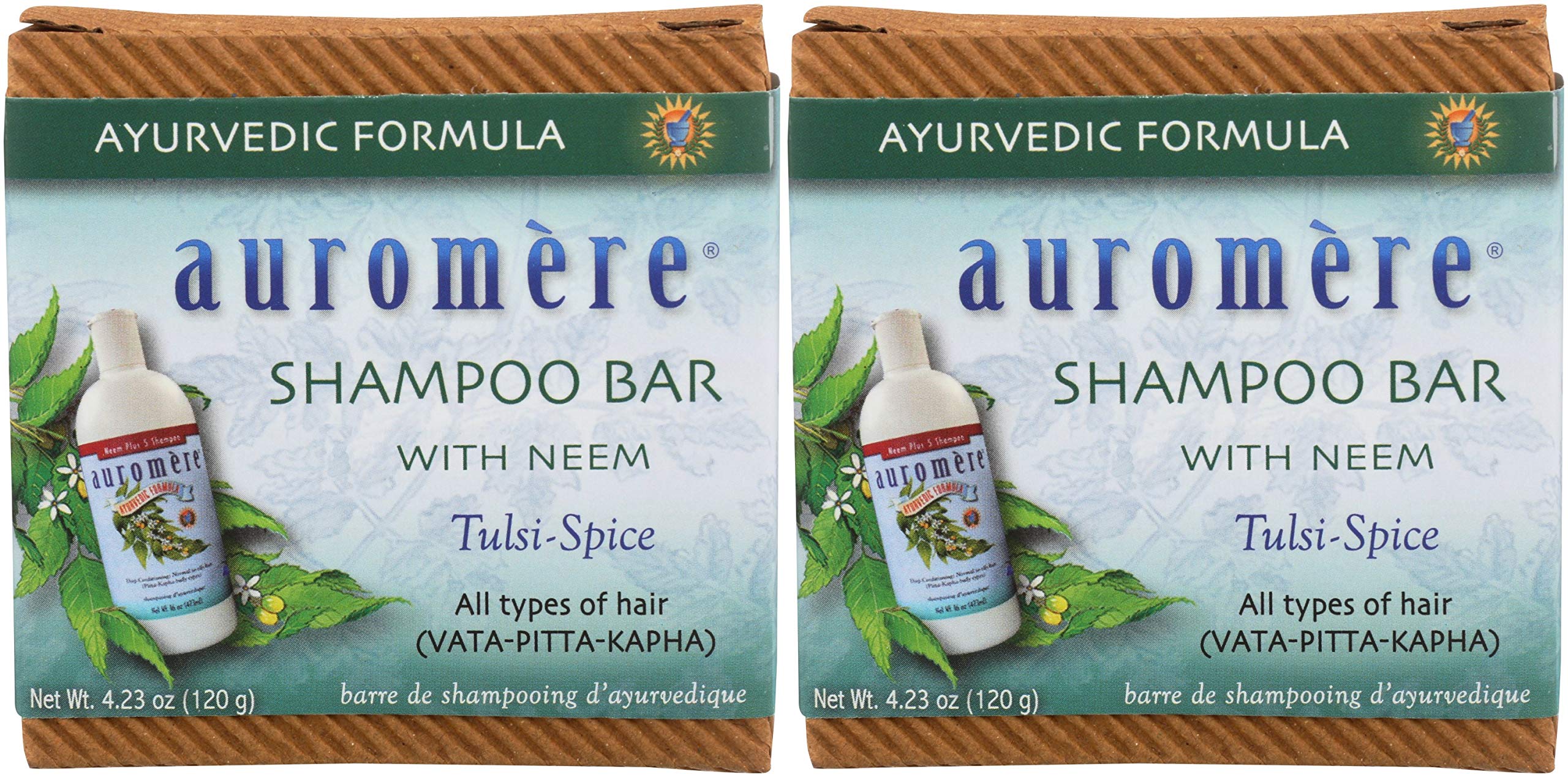 Auromere Ayurvedic Shampoo Bar – Eco-Friendly, Vegan & Cruelty-Free – All-In-One Bar (4.23 oz) – 2 Pack