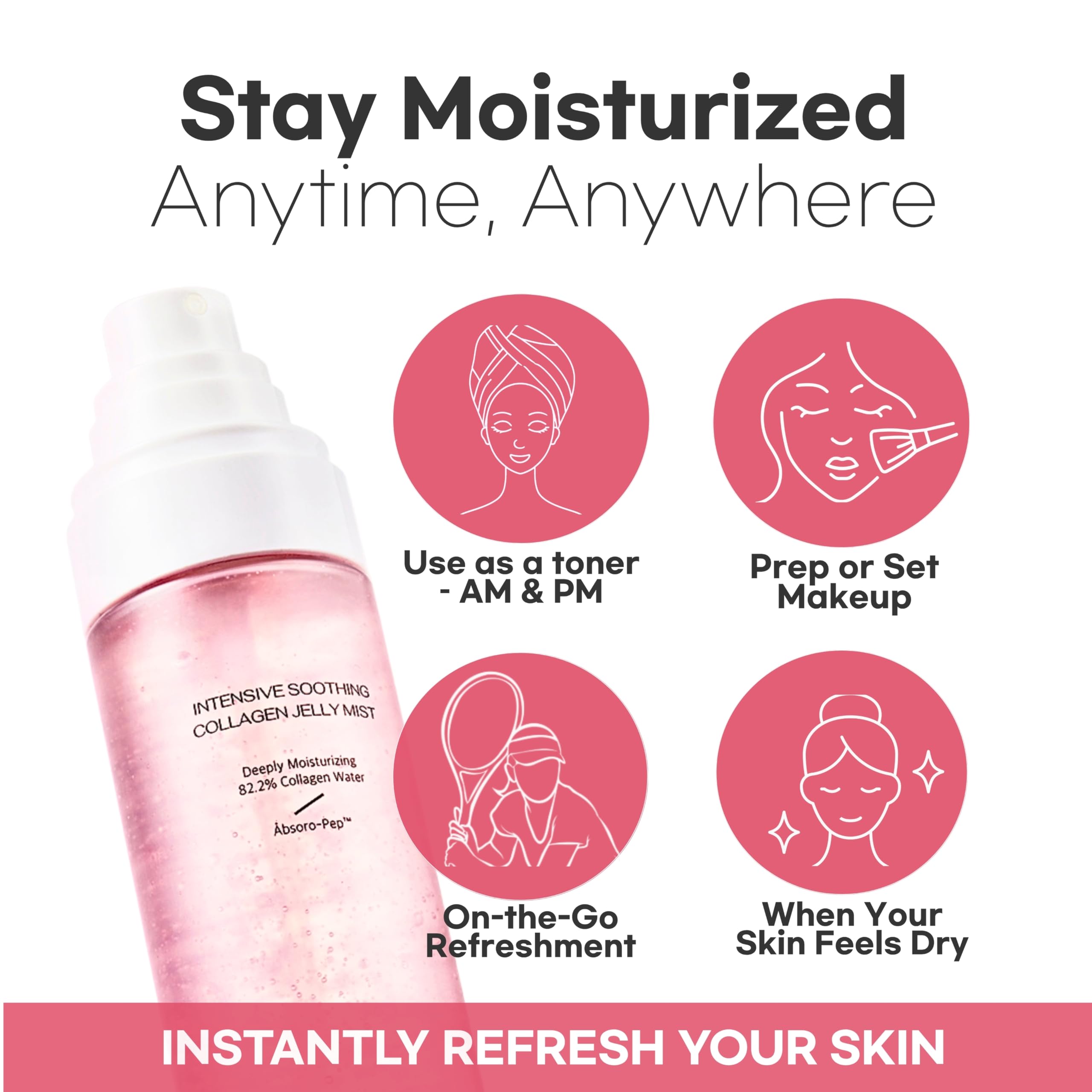 Aurtier Intensive Soothing Collagen Jelly Mist — Deep Hydration & Dewy Glow (3.38 fl oz)