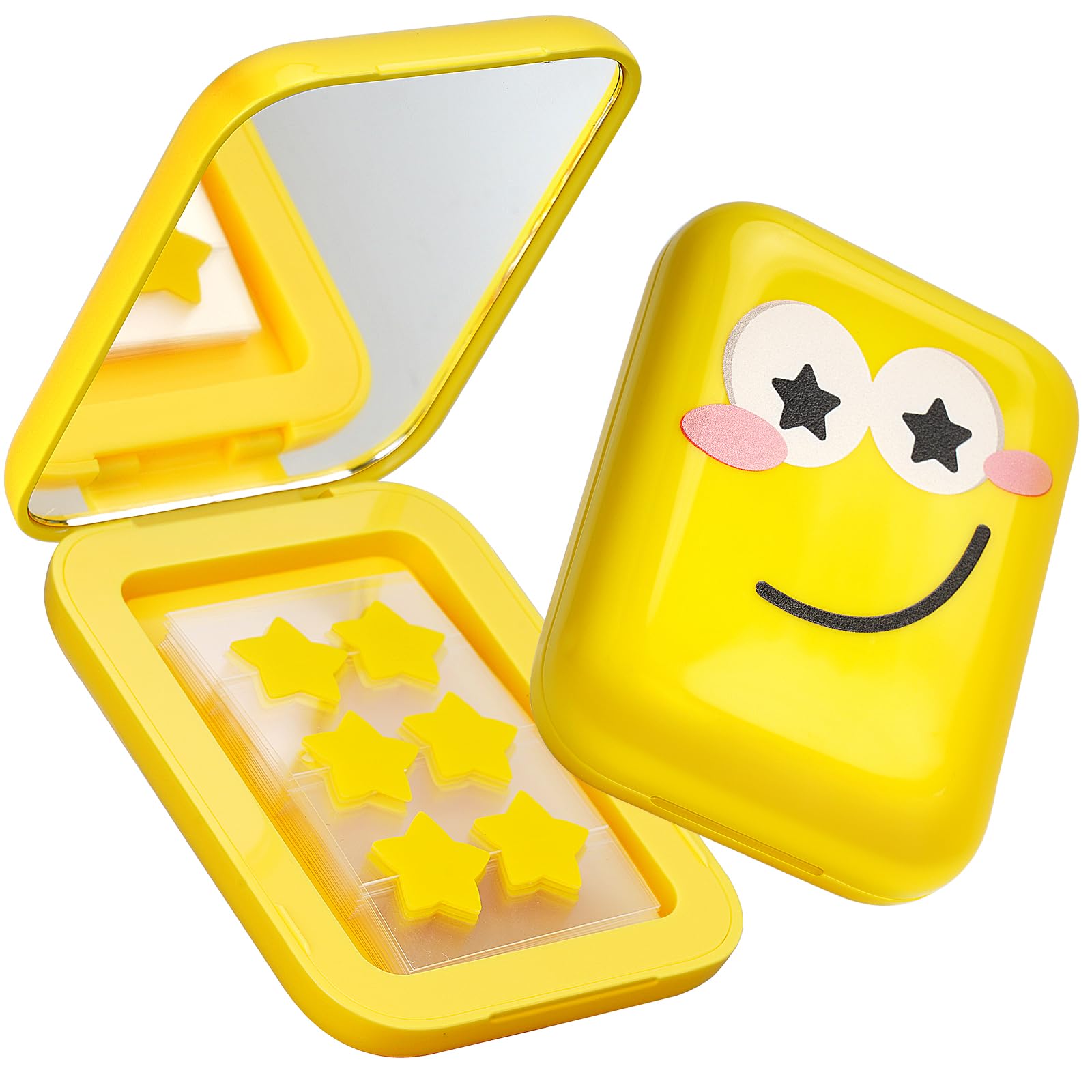 AUSLKA Star Pimple Patches - 150 Count Hydrocolloid Patches with Yellow Star Shape and Mirror