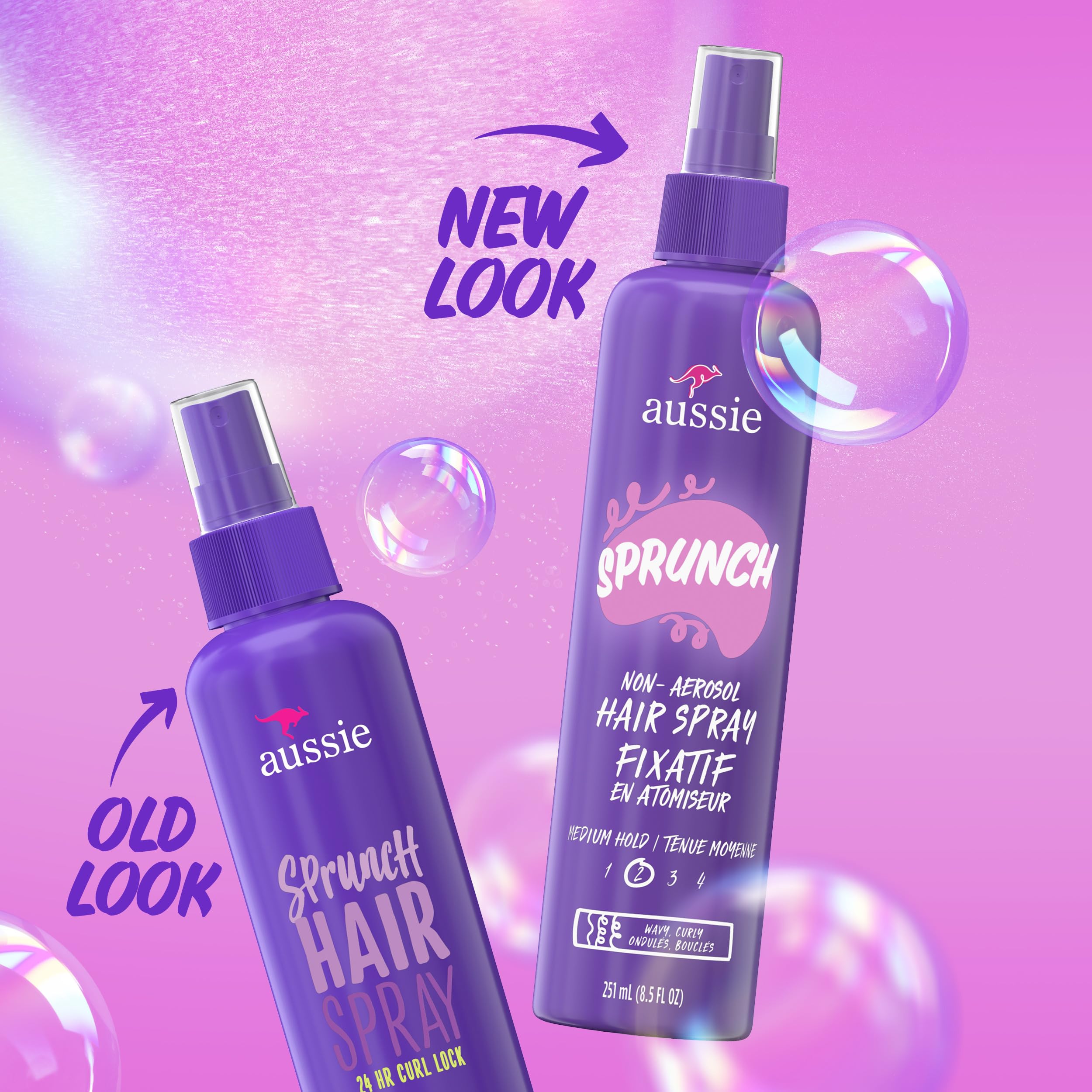 Aussie Hairspray 8.5 fl oz (Pack of 3) – Sprunch Non-Aerosol Curl Hold