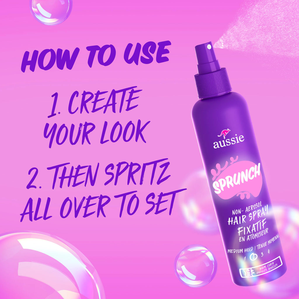 Aussie Hairspray 8.5 fl oz (Pack of 3) – Sprunch Non-Aerosol Curl Hold