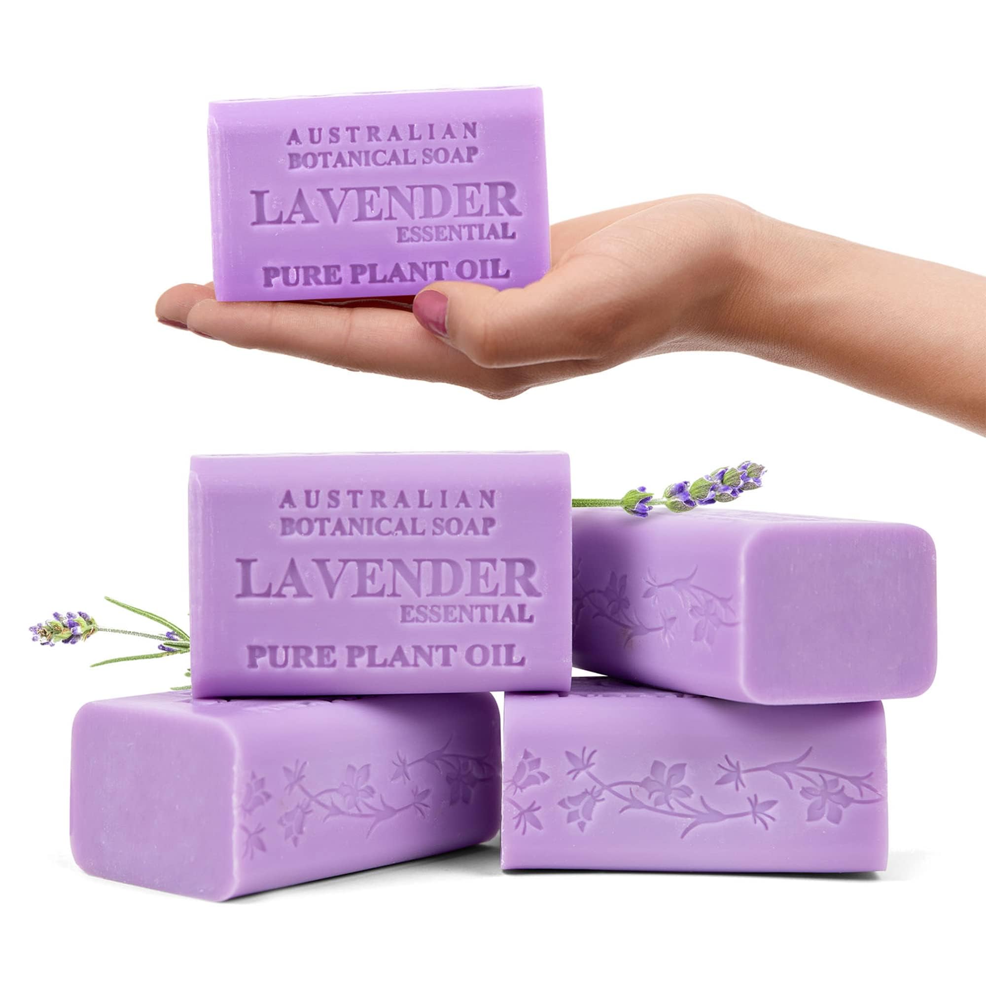 Lavender Essential Oil Soap Bars – Australian Botanical Soap (6.6 oz) Pack of 4
