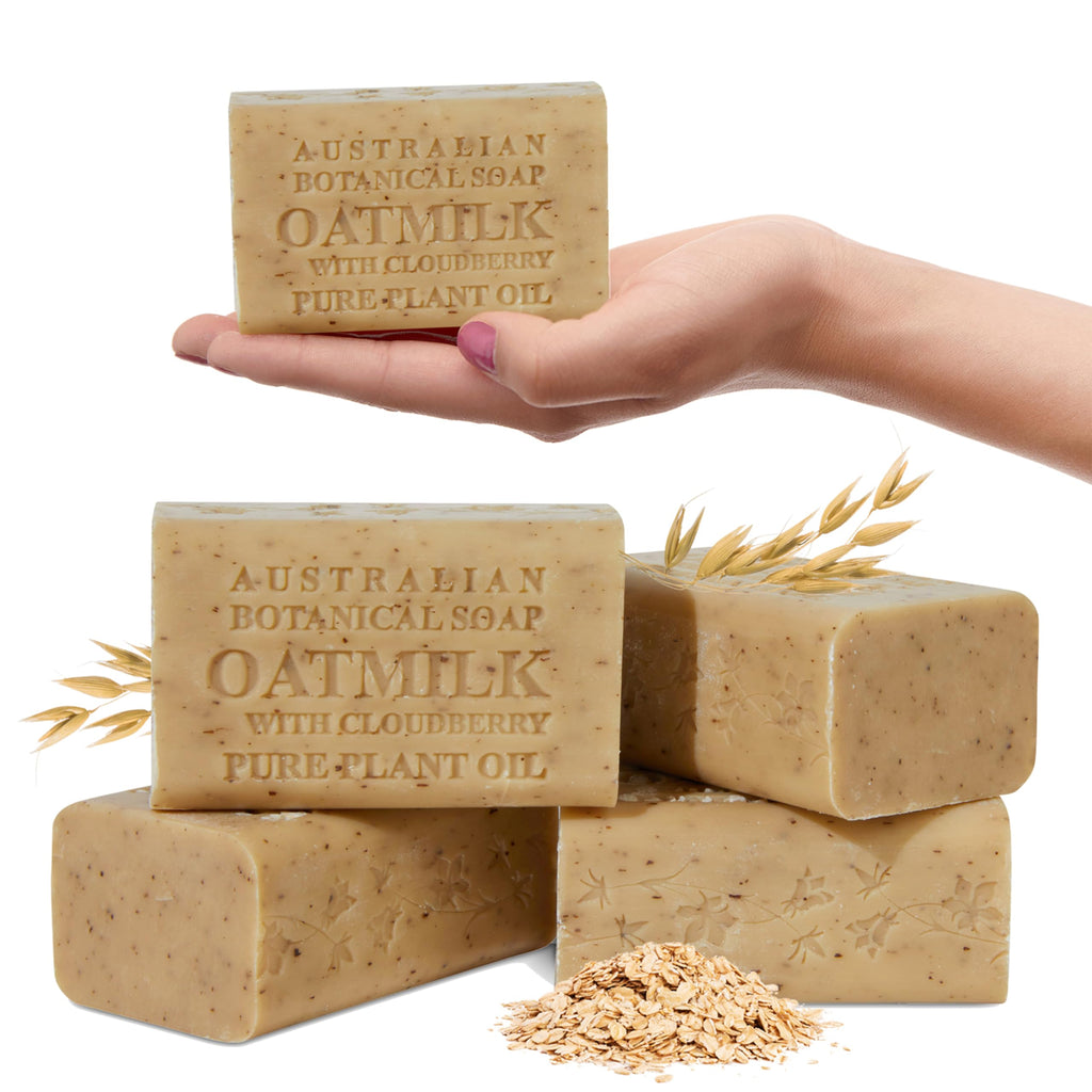 Australian Botanical Soap Oat Milk with Cloudberry 6.6 oz Luxury Soap Bar 4-Pack