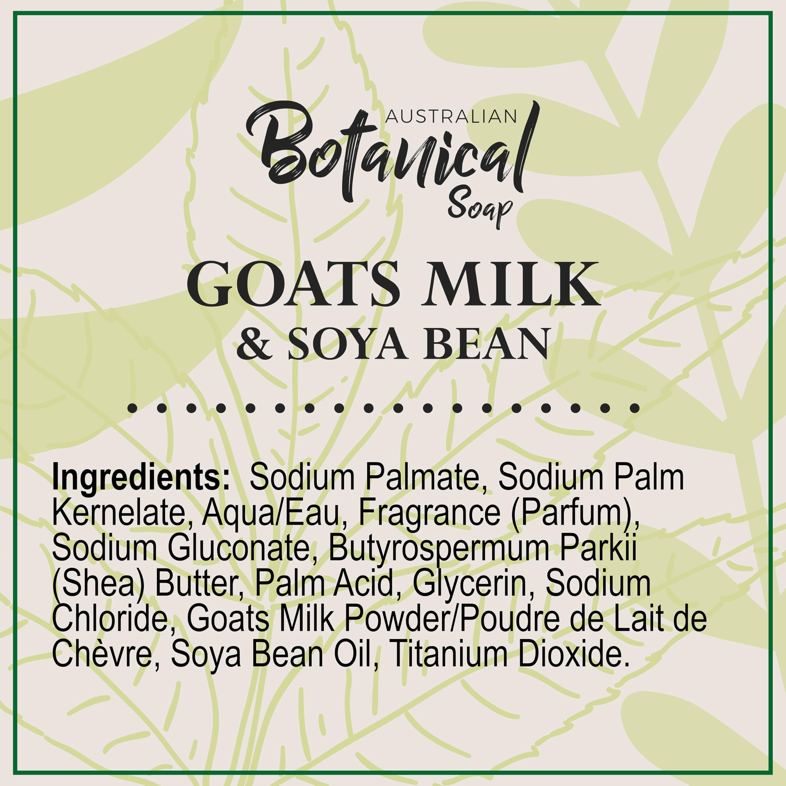 Australian Botanical Soap – Goat Milk Bars, 6.5 oz, Pack of 4 with Soya Bean Oil & Organic Shea Butter