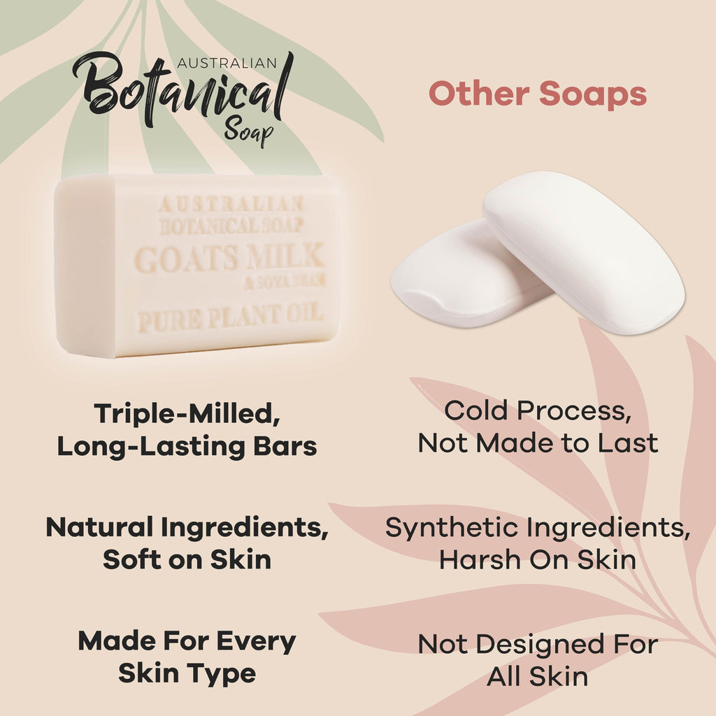 Australian Botanical Soap Goats Milk Sandalwood, Oat Milk & Aloe Vera 4-Bar Luxury Soap Set