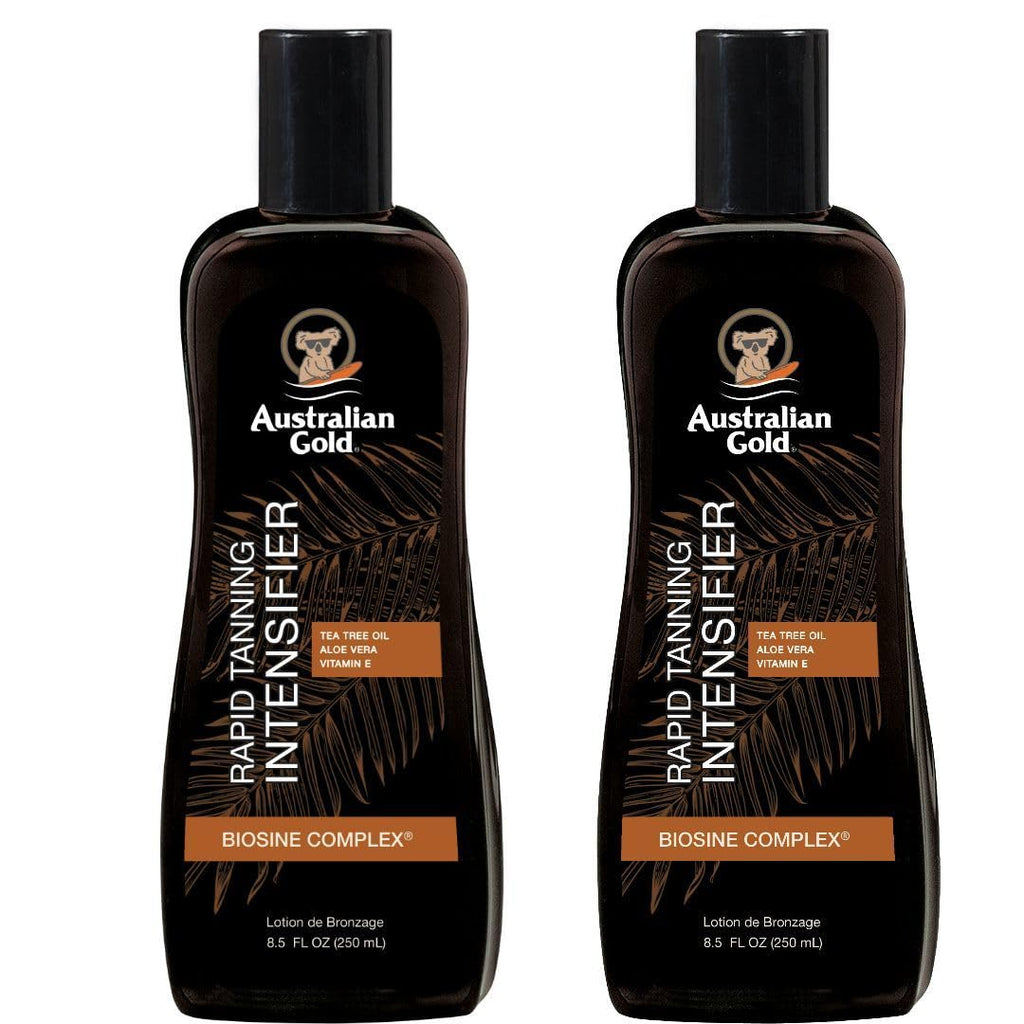 Australian Gold Rapid Tanning Intensifier Lotion – 2 Pack, 8.5 Fl Oz Each, Tea Tree Oil, Aloe Vera & Vitamin E