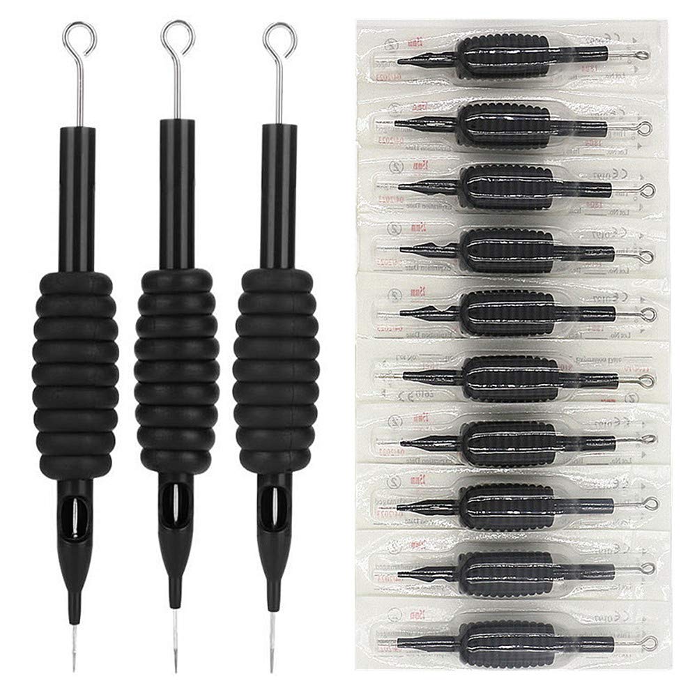 Autdor Tattoo Needles and Tubes Combo – 40Pcs Disposable Tubes with Assorted Needles (3RL-9RL, 5RS-9RS, 5M1-9M1)
