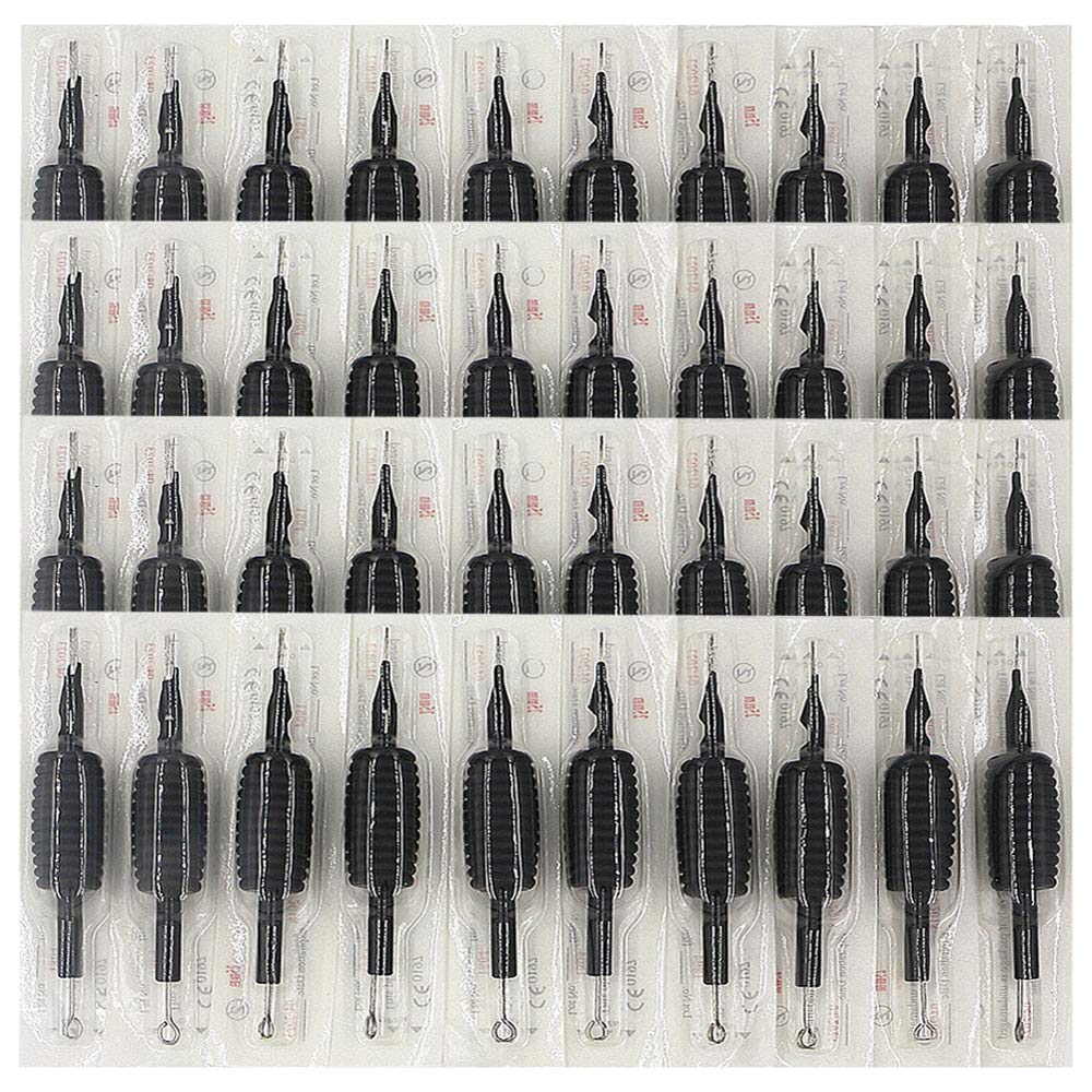 Autdor Tattoo Needles and Tubes Combo – 40Pcs Disposable Tubes with Assorted Needles (3RL-9RL, 5RS-9RS, 5M1-9M1)