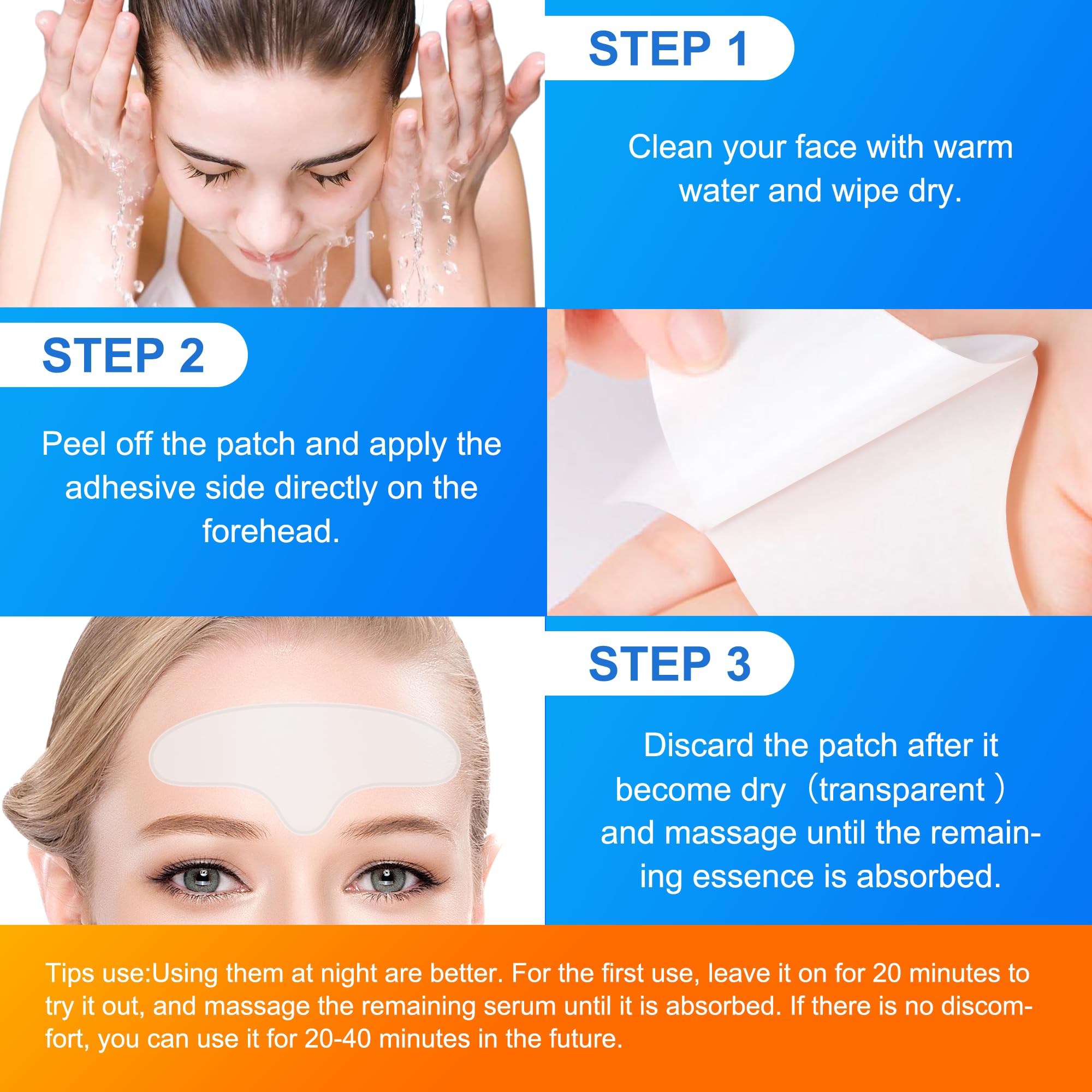 Auteek Forehead Wrinkle Patches Overnight – Collagen & Seaweed (20 Count)