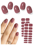 AutyaMee Semi Cured Gel Nail Strips – Fall Mauve, 30 Pcs, UV Light Required