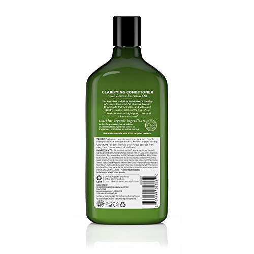 Avalon Organics Clarifying Lemon Conditioner – 11 oz (Pack of 2) | Biotin & Quinoa Protein