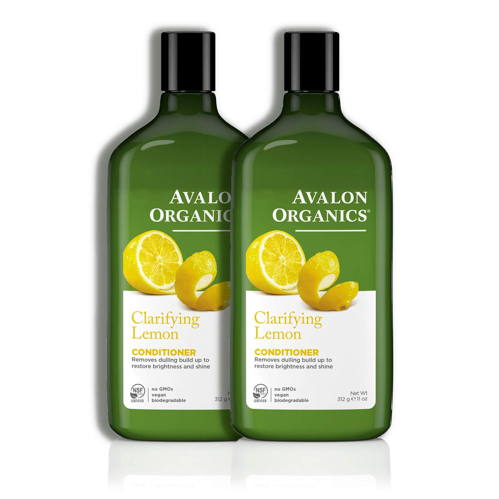 Avalon Organics Clarifying Lemon Conditioner – 11 oz (Pack of 2) | Biotin & Quinoa Protein