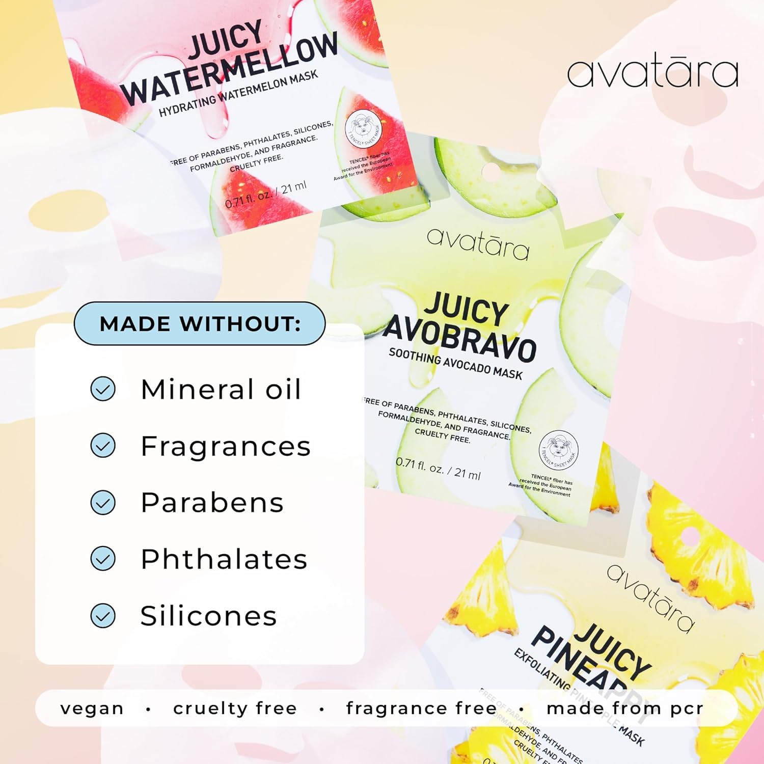Avatara All-Stars 8-Pack Facial Sheet Masks | Clean Korean K-Beauty for Dry & Sensitive Skin (Fragrance-Free, Paraben-Free & Cruelty-Free)