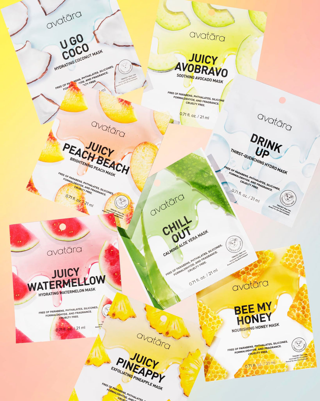 Avatara Juicy Watermellow Facial Mask — Hydrating 15-Sheet Hydration & Glow