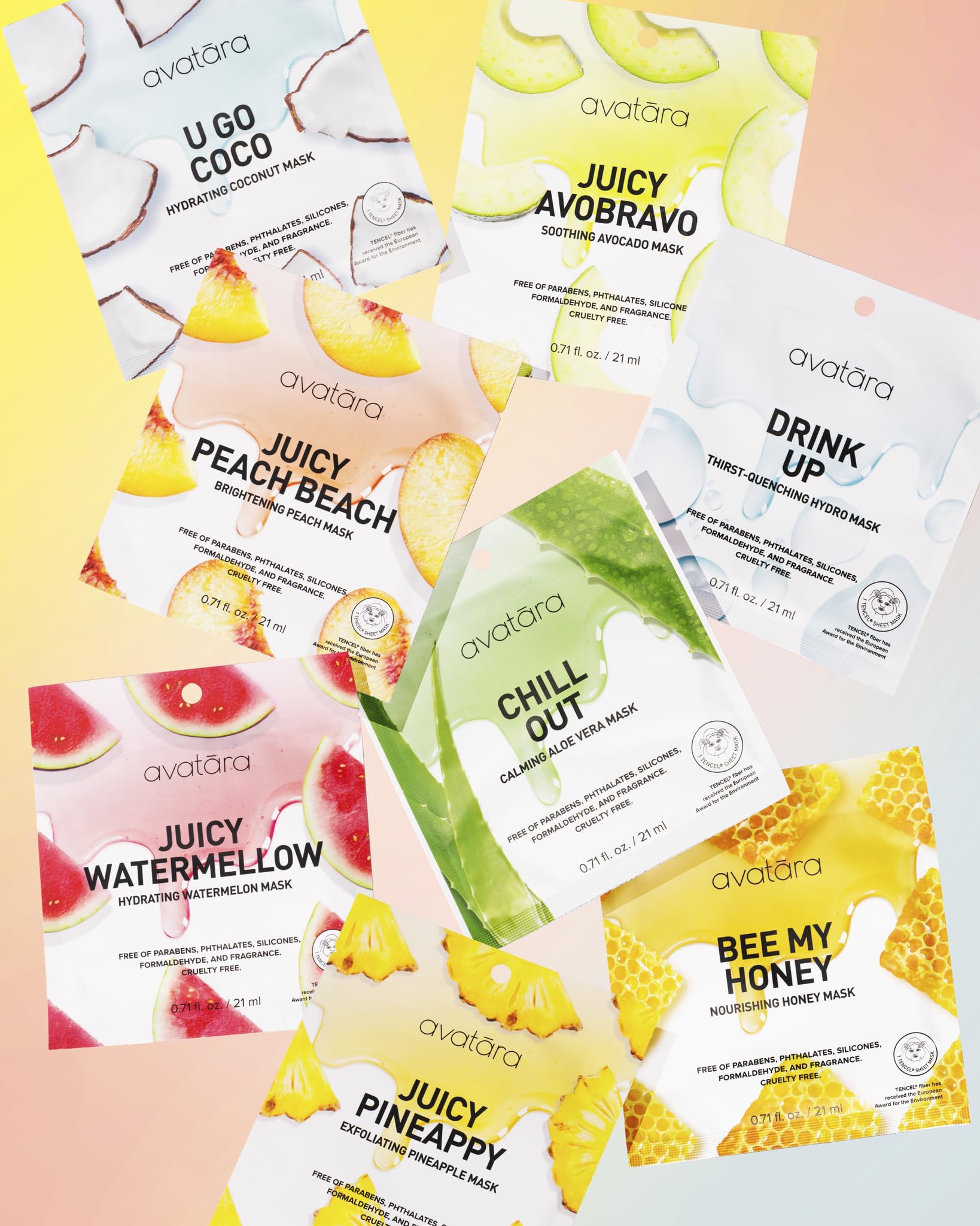Avatara Juicy Watermellow Facial Mask — Hydrating 15-Sheet Hydration & Glow