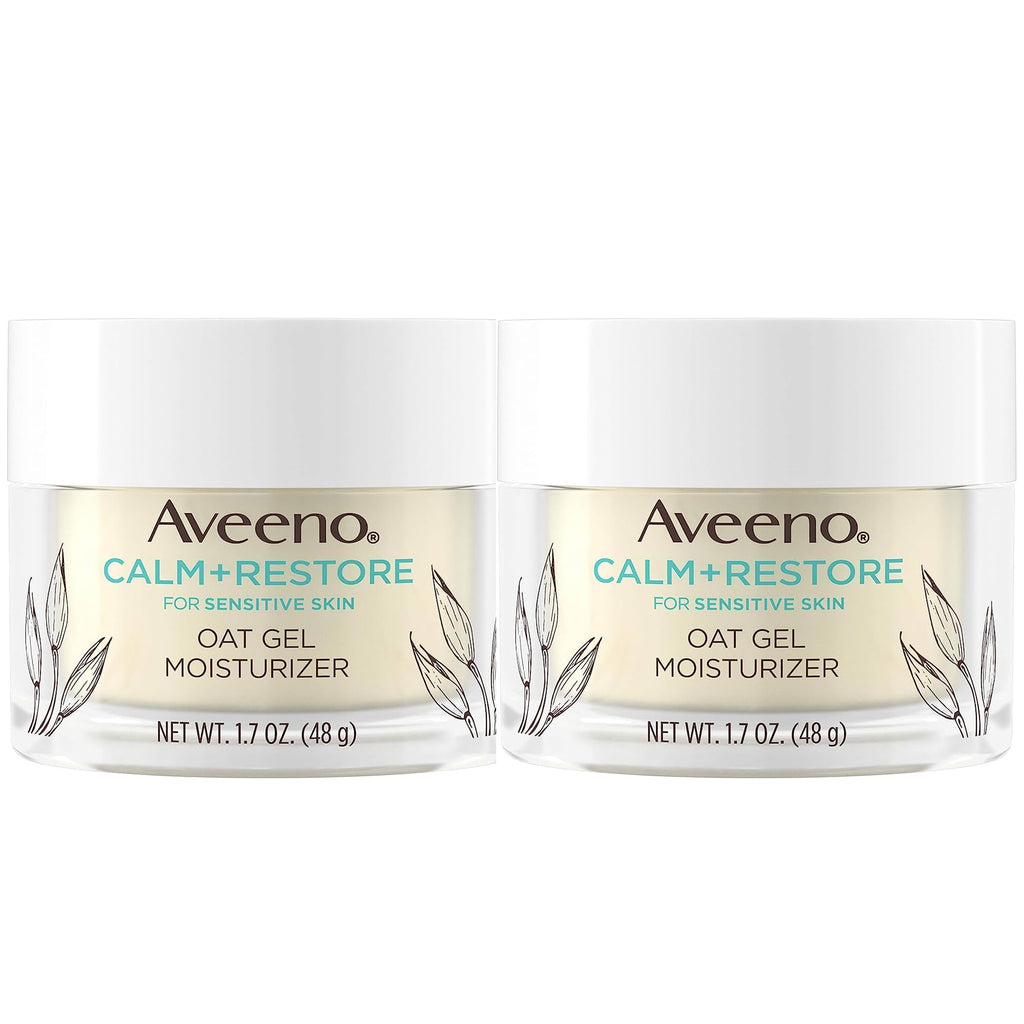 Aveeno Calm + Restore Oat Gel Facial Moisturizer 2-Pack – Gentle Hydration for Sensitive Skin