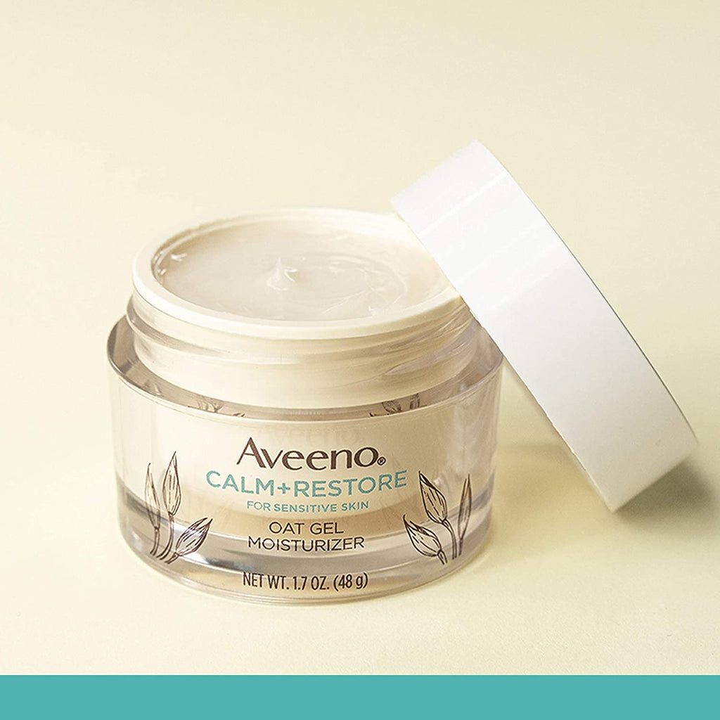 Aveeno Calm + Restore Oat Gel Facial Moisturizer 2-Pack – Gentle Hydration for Sensitive Skin