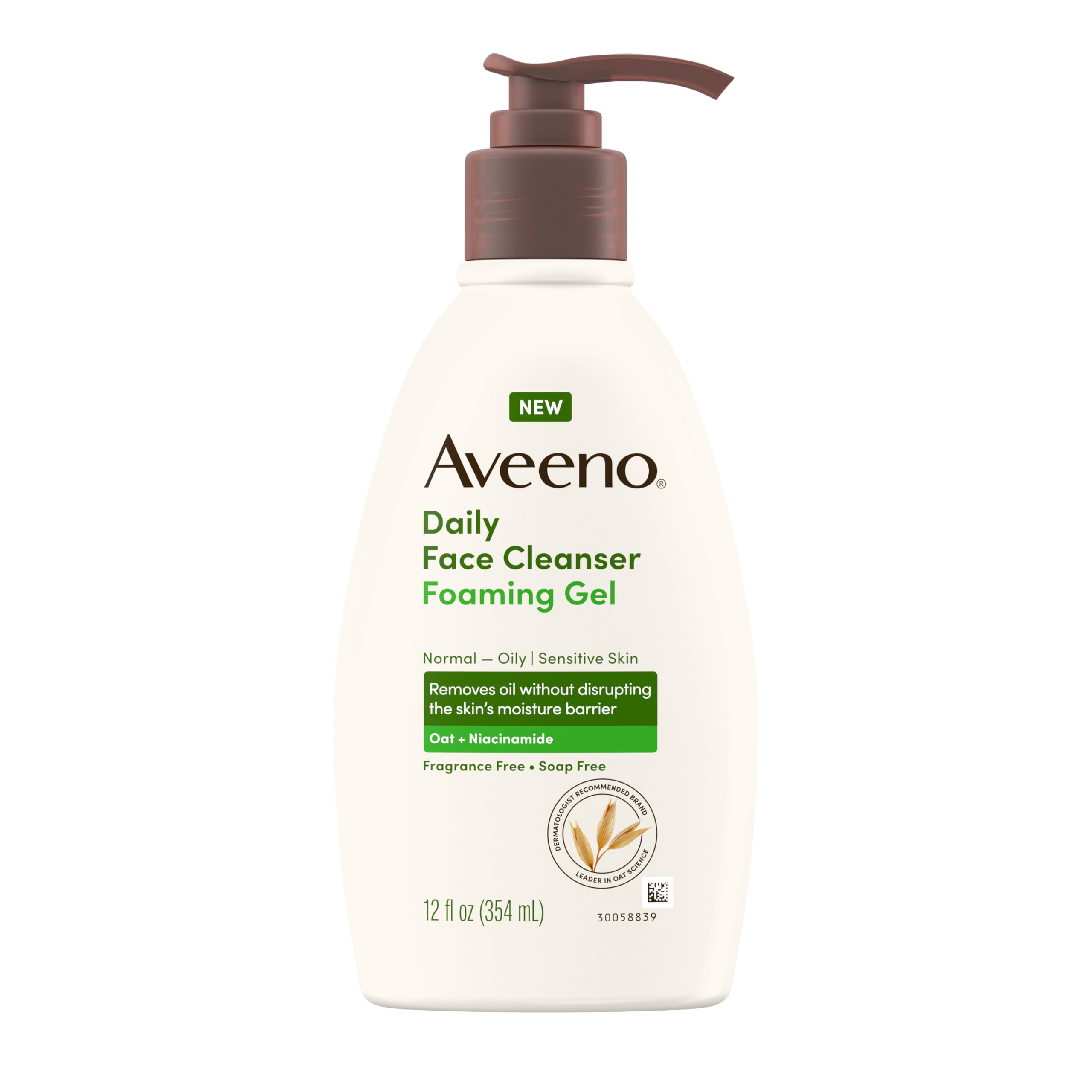 Aveeno Daily Foaming Gel Facial Cleanser – Fragrance Free, 12 fl oz