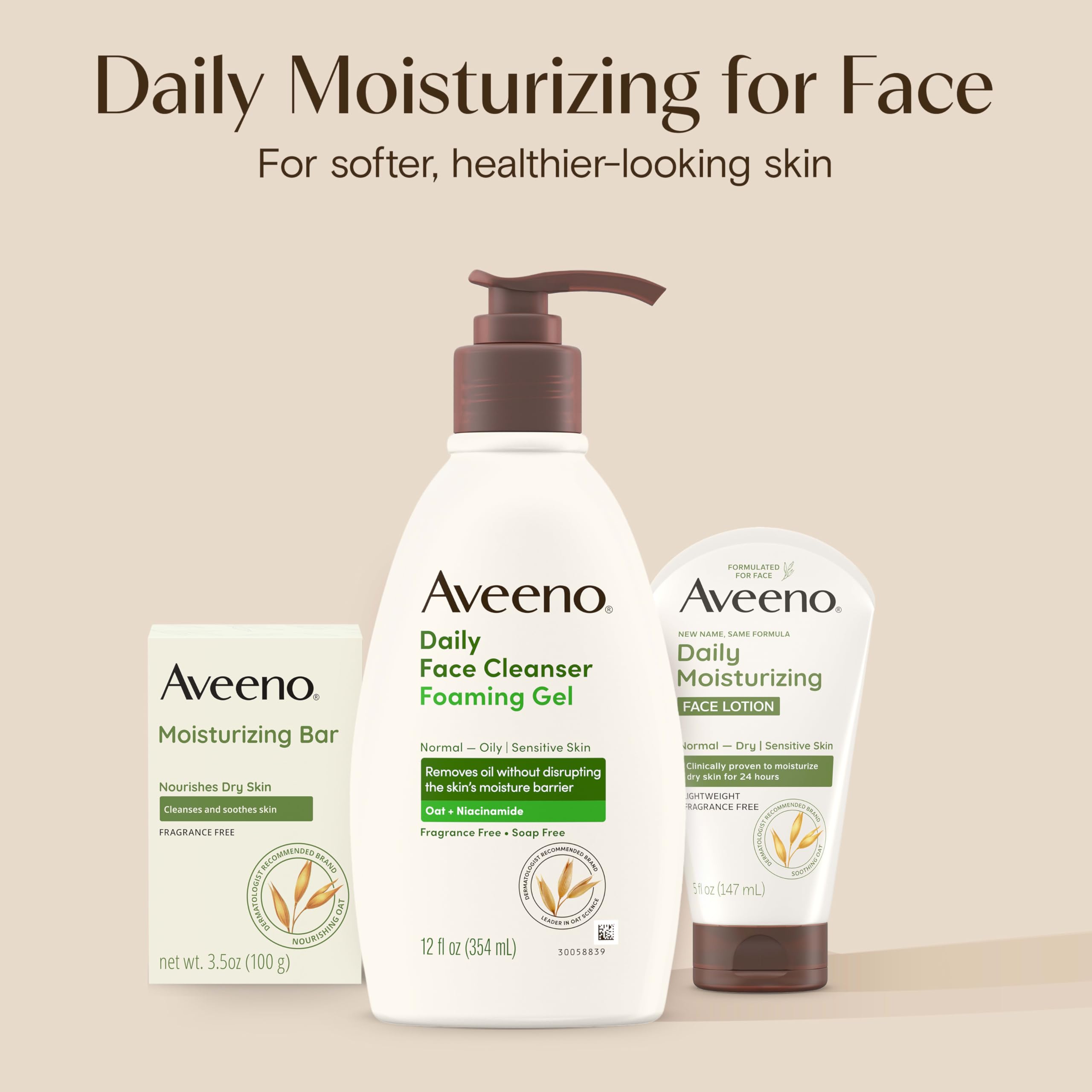 Aveeno Daily Foaming Gel Facial Cleanser – Fragrance Free, 12 fl oz