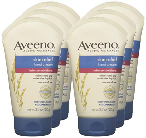 Aveeno Active Naturals Intense Relief Hand Cream 3.5 oz (Pack of 6) – Fragrance-Free, Non-Greasy