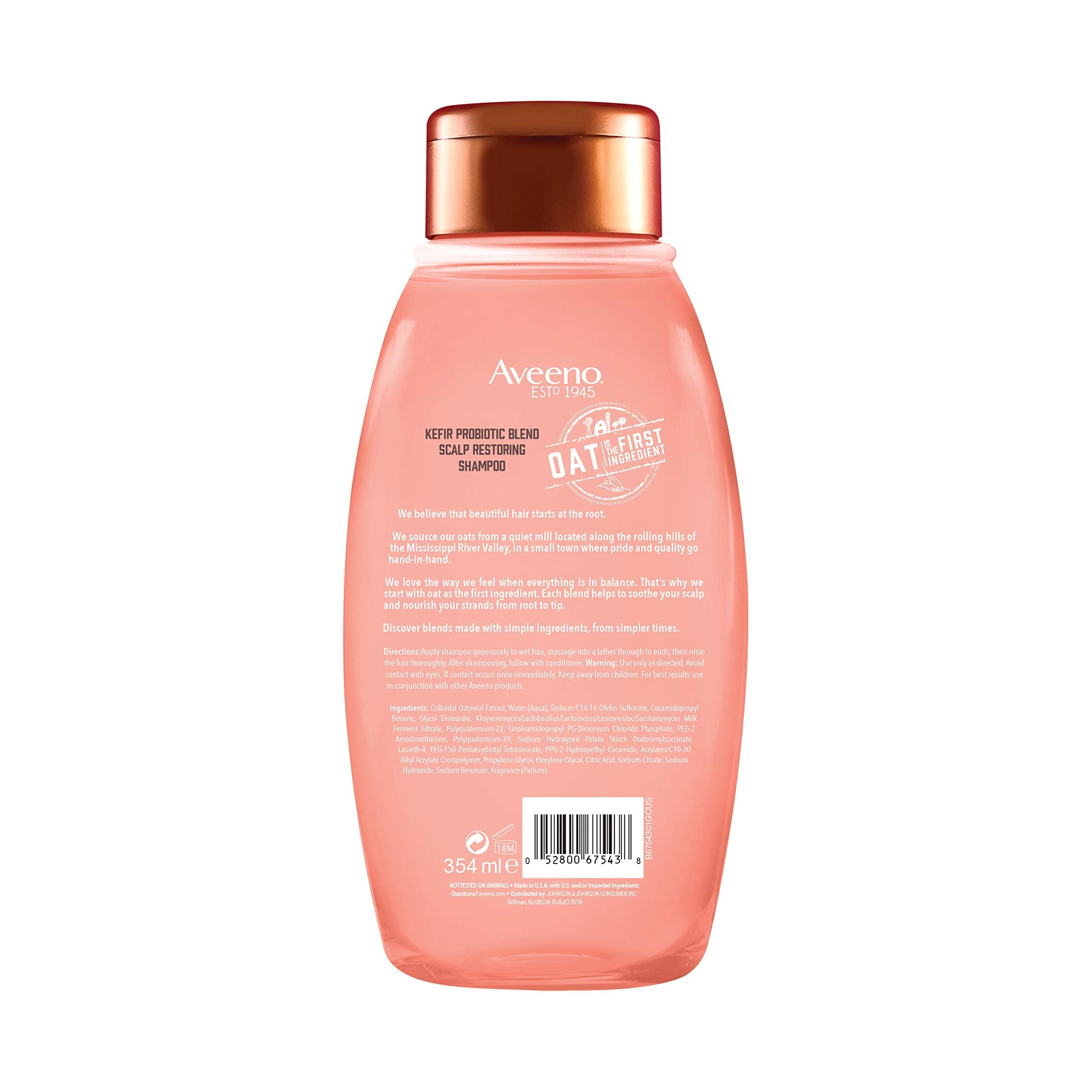 Aveeno Kefir Probiotic Blend Shampoo - Balanced Scalp & Moisturized Hair | 12 oz