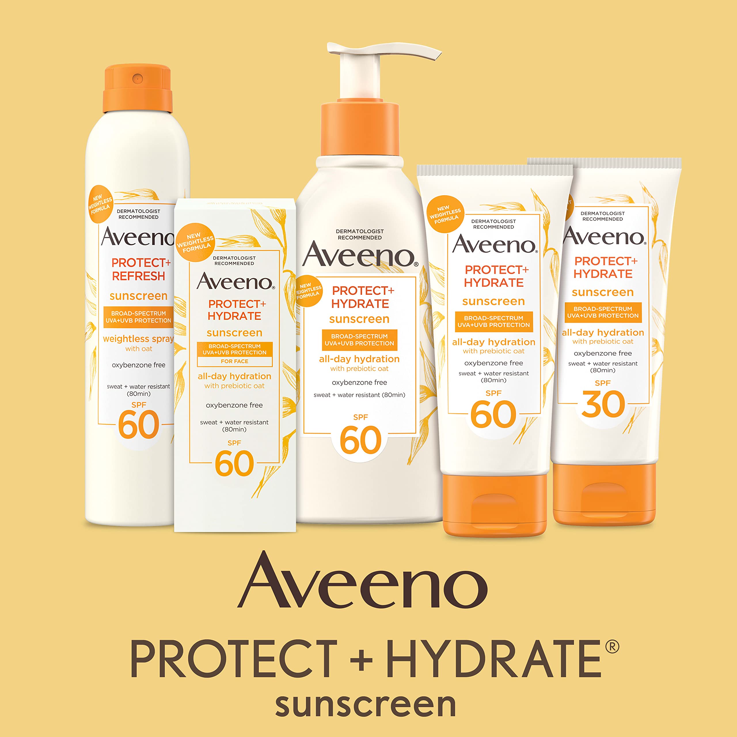 Aveeno Protect + Hydrate SPF 60 Body Sunscreen Lotion | Lightweight, Hydrating Protection