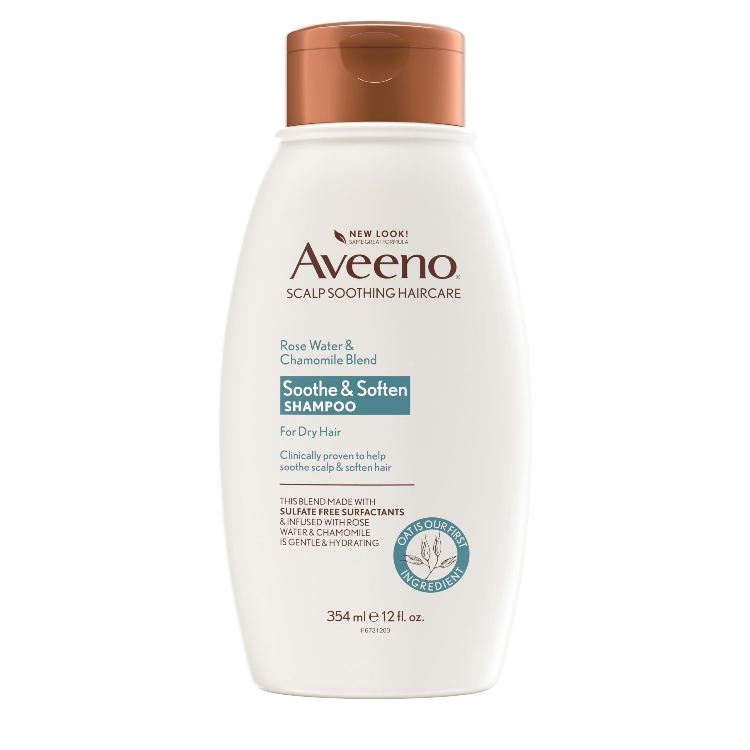 Aveeno Rose Water & Chamomile Shampoo for Dry Hair – Hydrating & Gentle