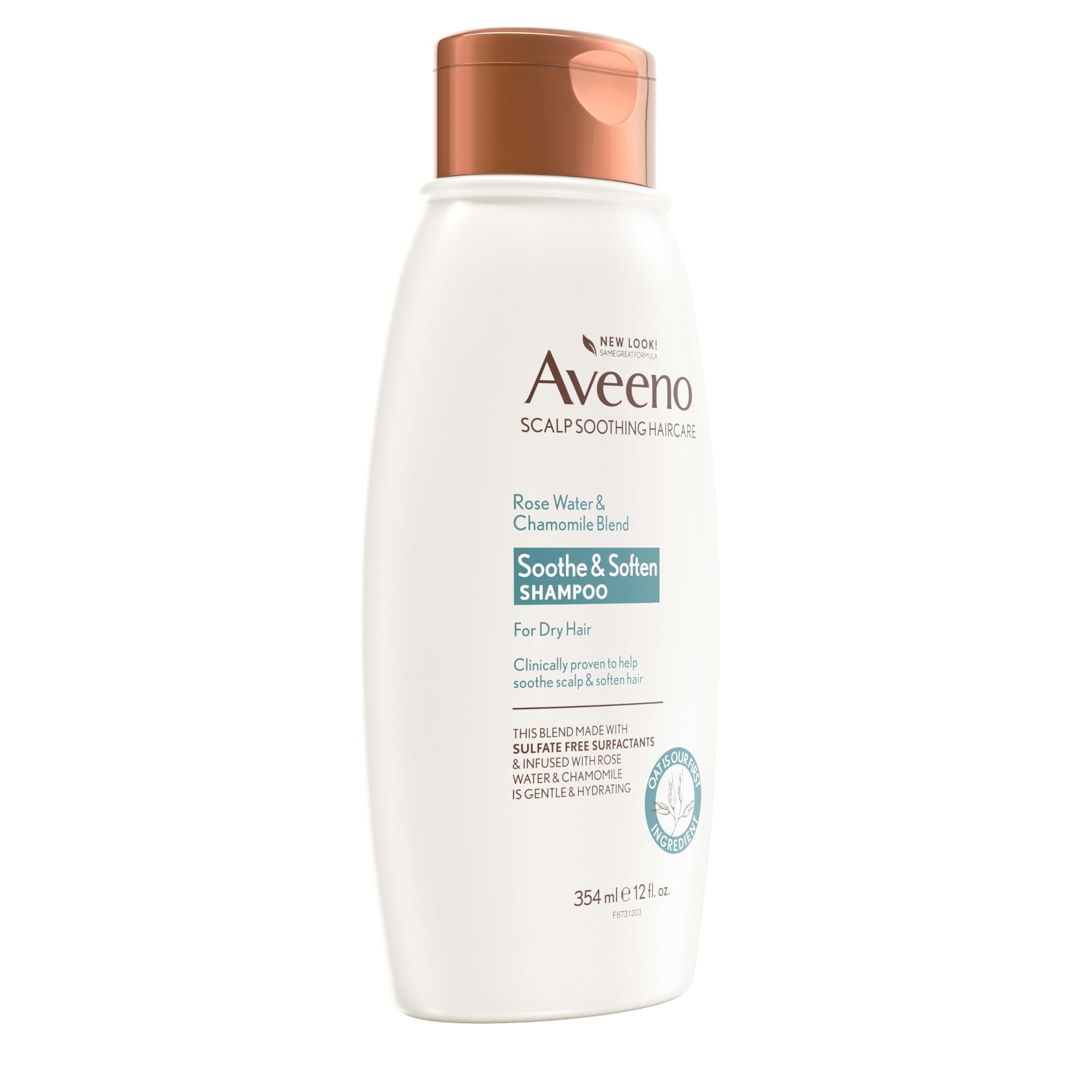 Aveeno Rose Water & Chamomile Shampoo for Dry Hair – Hydrating & Gentle