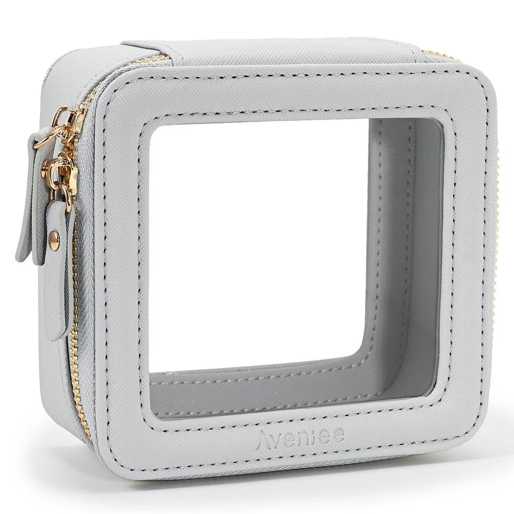 Aveniee Clear Makeup Bag Small – TSA-Approved Mini Travel Cosmetic Organizer in Blue