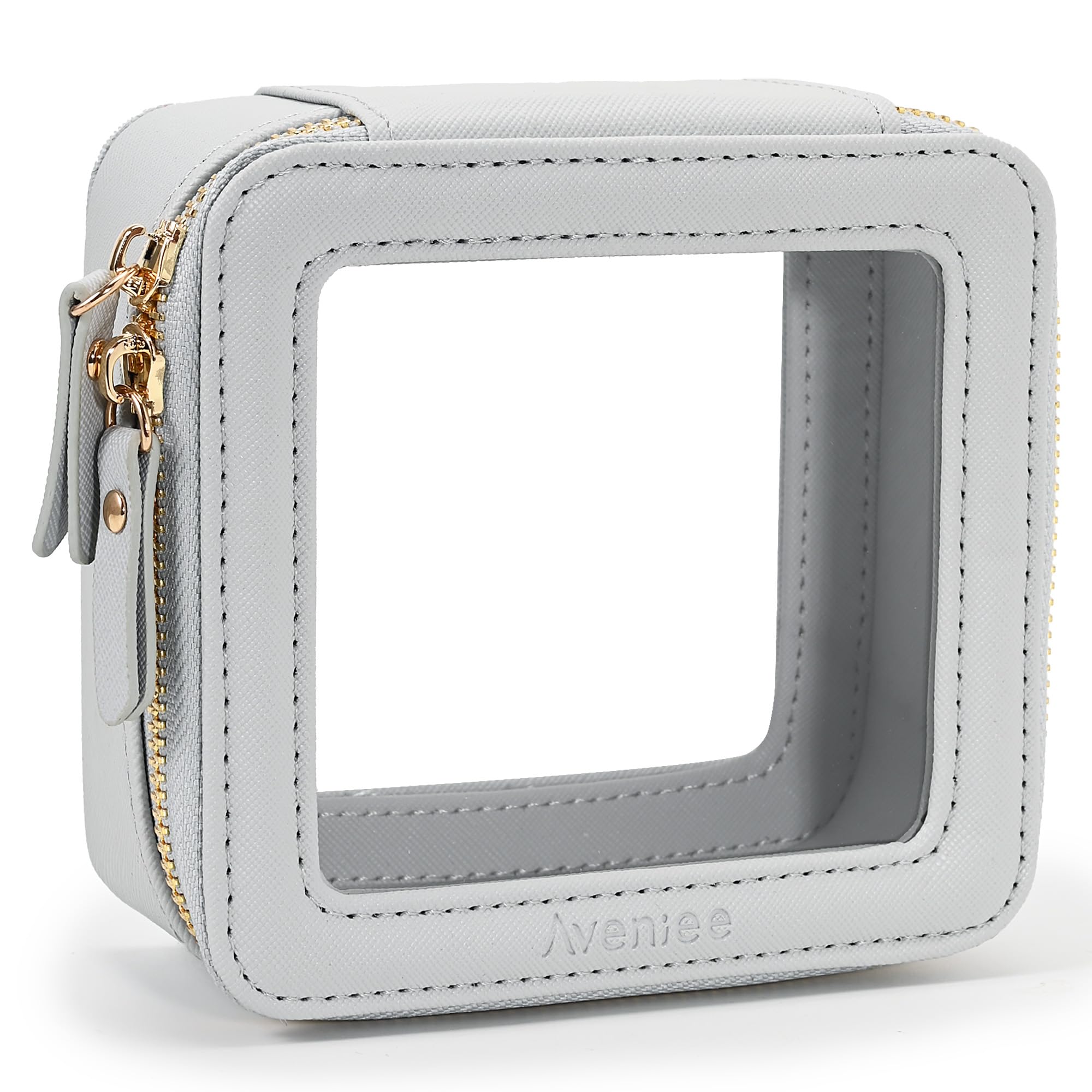 Aveniee Clear Makeup Bag Small – TSA-Approved Mini Travel Cosmetic Organizer in Blue
