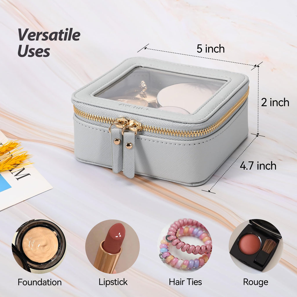 Aveniee Clear Makeup Bag Small – TSA-Approved Mini Travel Cosmetic Organizer in Blue