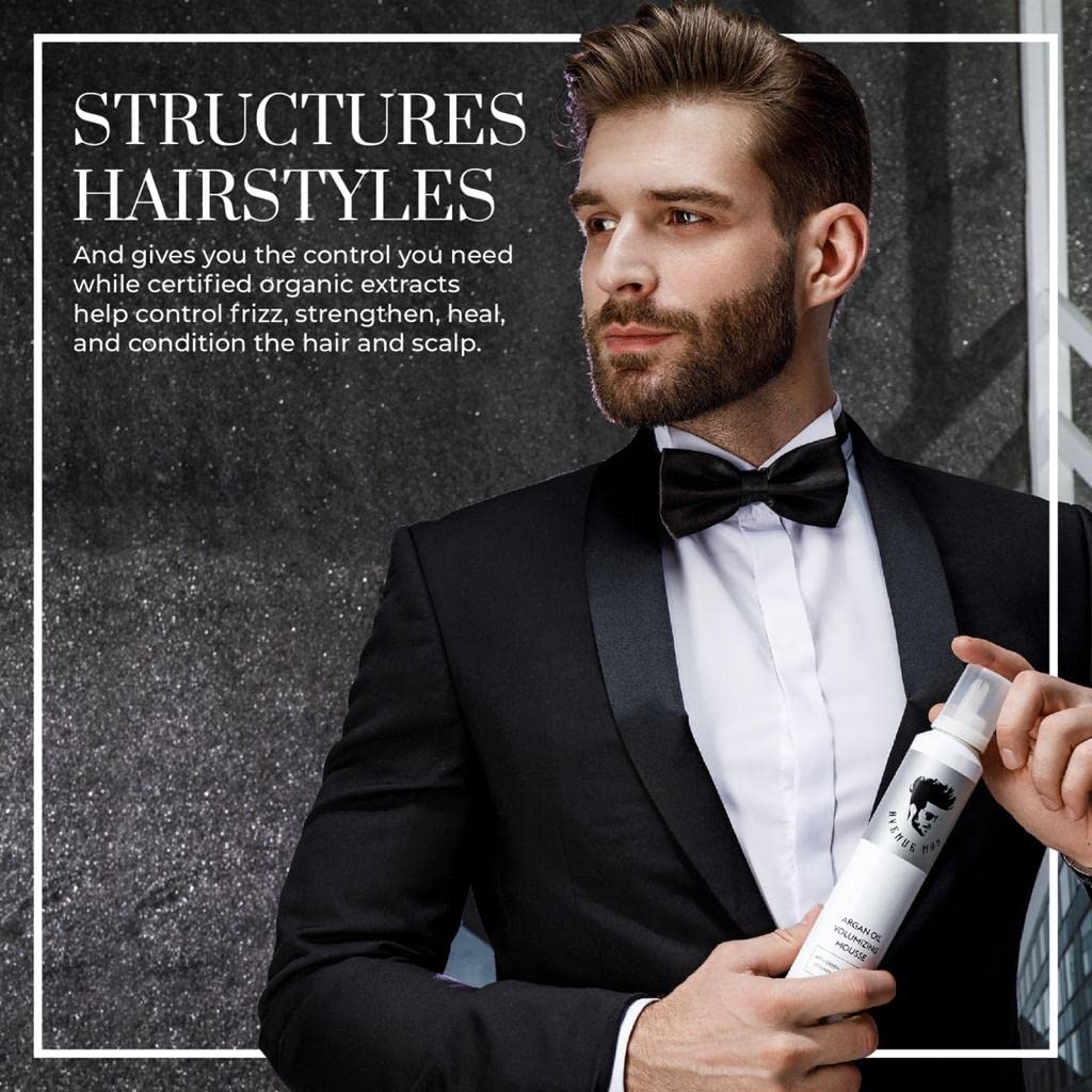 Avenue Man Argan Oil Mousse – Thickening & Volumizing Hair Foam for Men
