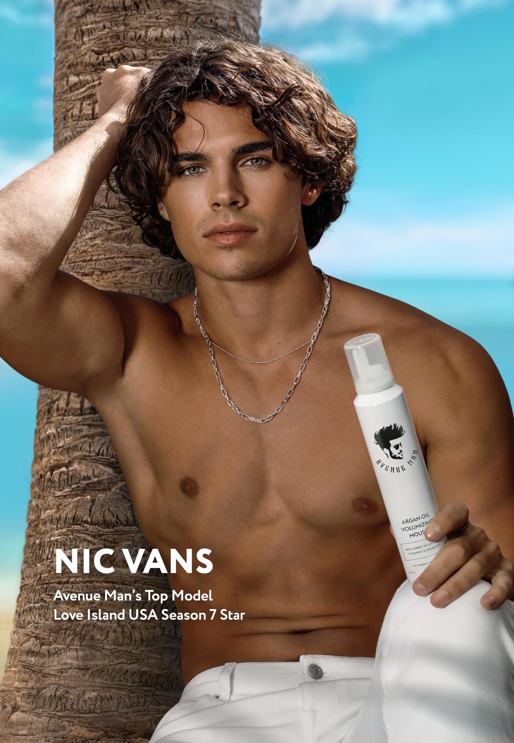 Avenue Man Argan Oil Mousse – Thickening & Volumizing Hair Foam for Men