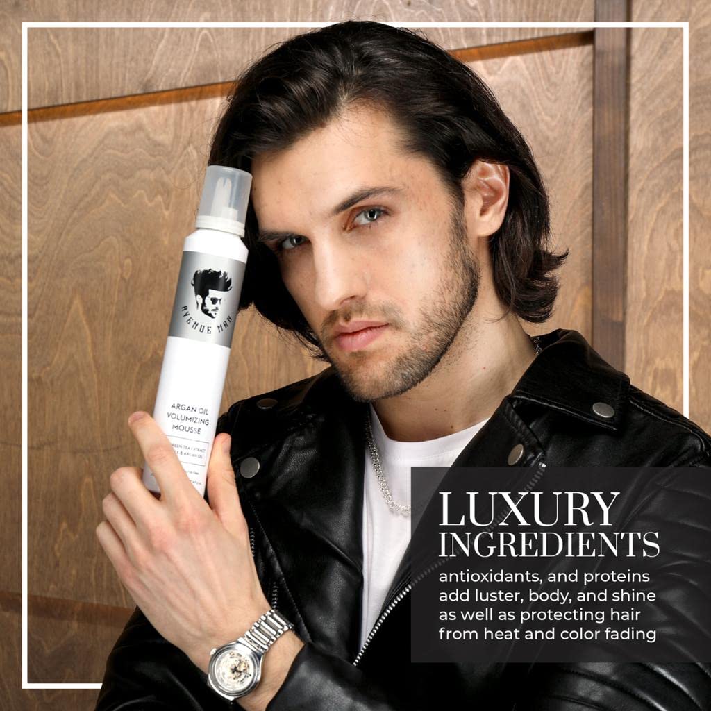 Avenue Man Argan Oil Mousse – Thickening & Volumizing Hair Foam for Men