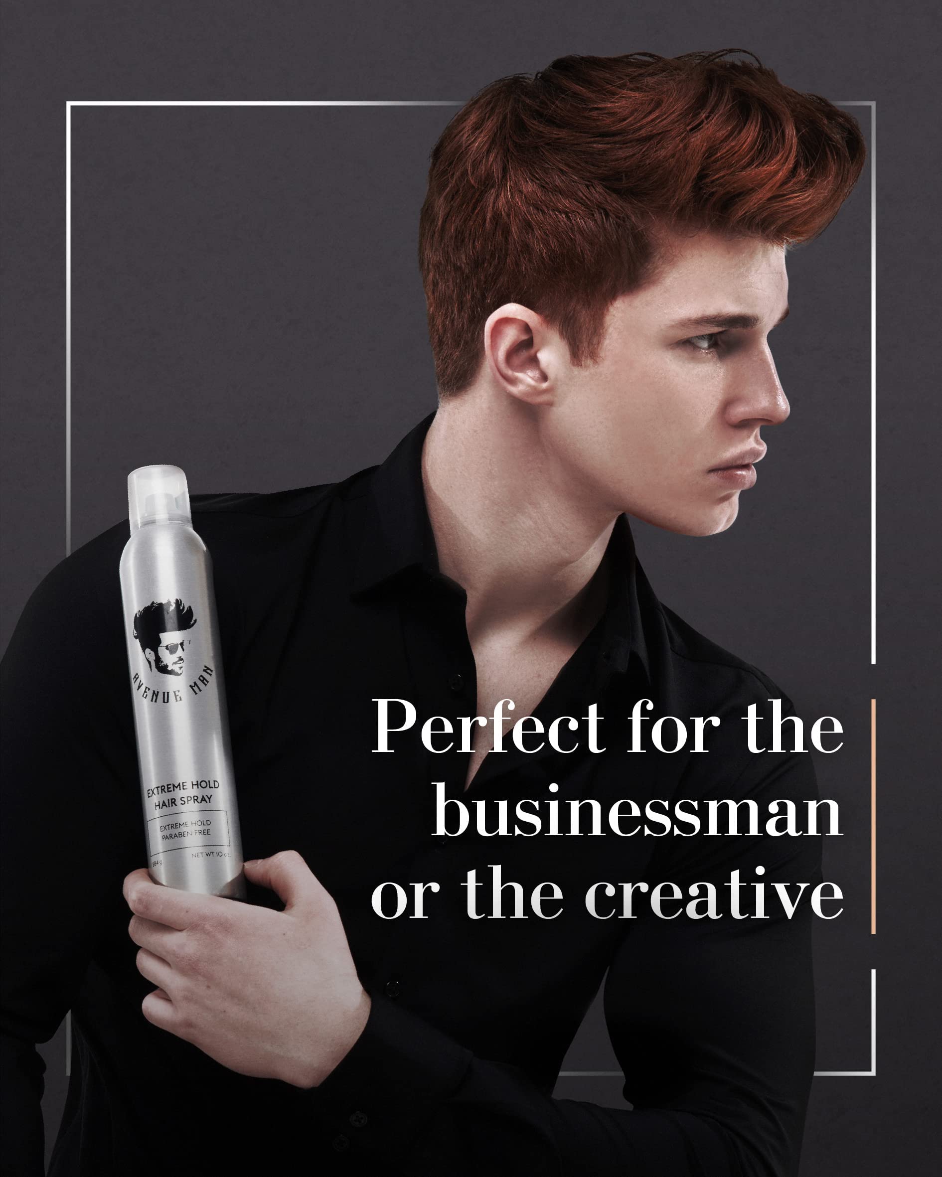 Avenue Man Extreme Hold Hairspray – 9 oz, Paraben-Free, Extra Firm Hold