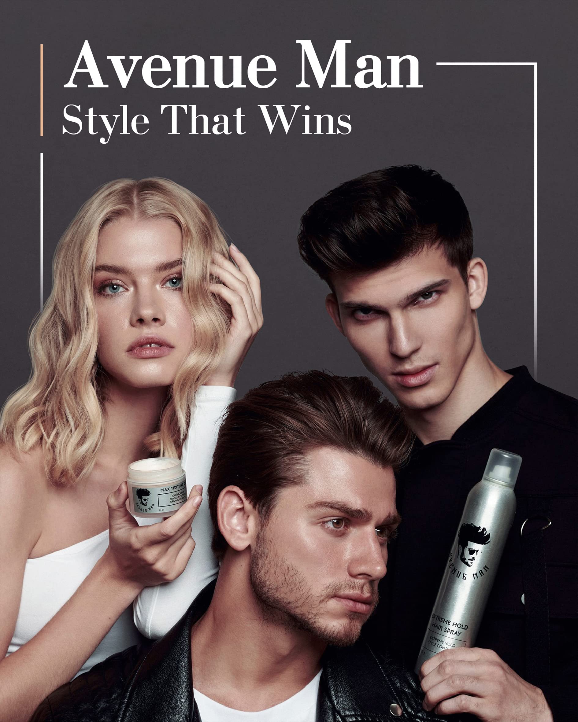 Avenue Man Extreme Hold Hairspray – 9 oz, Paraben-Free, Extra Firm Hold