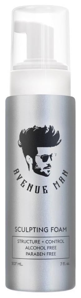 Avenue Man Sculpting Foam for Men - Frizz Control & Firm Hold Mousse (7 oz)