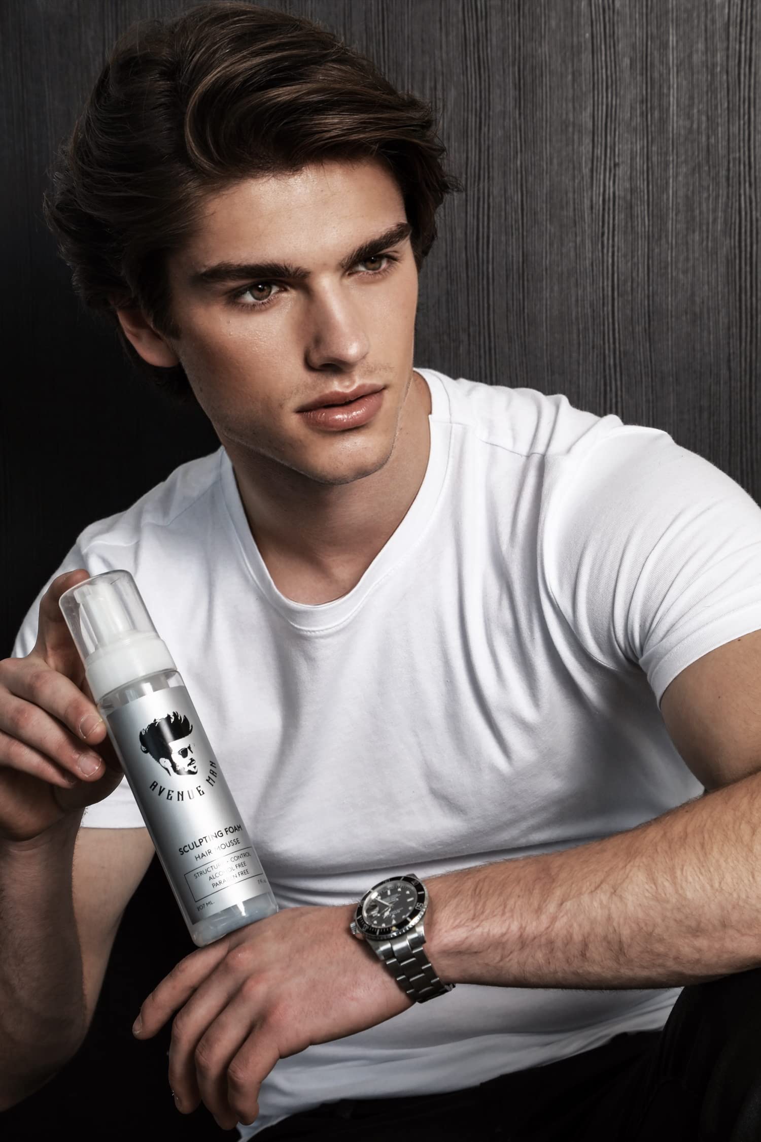 Avenue Man Sculpting Foam for Men - Frizz Control & Firm Hold Mousse (7 oz)