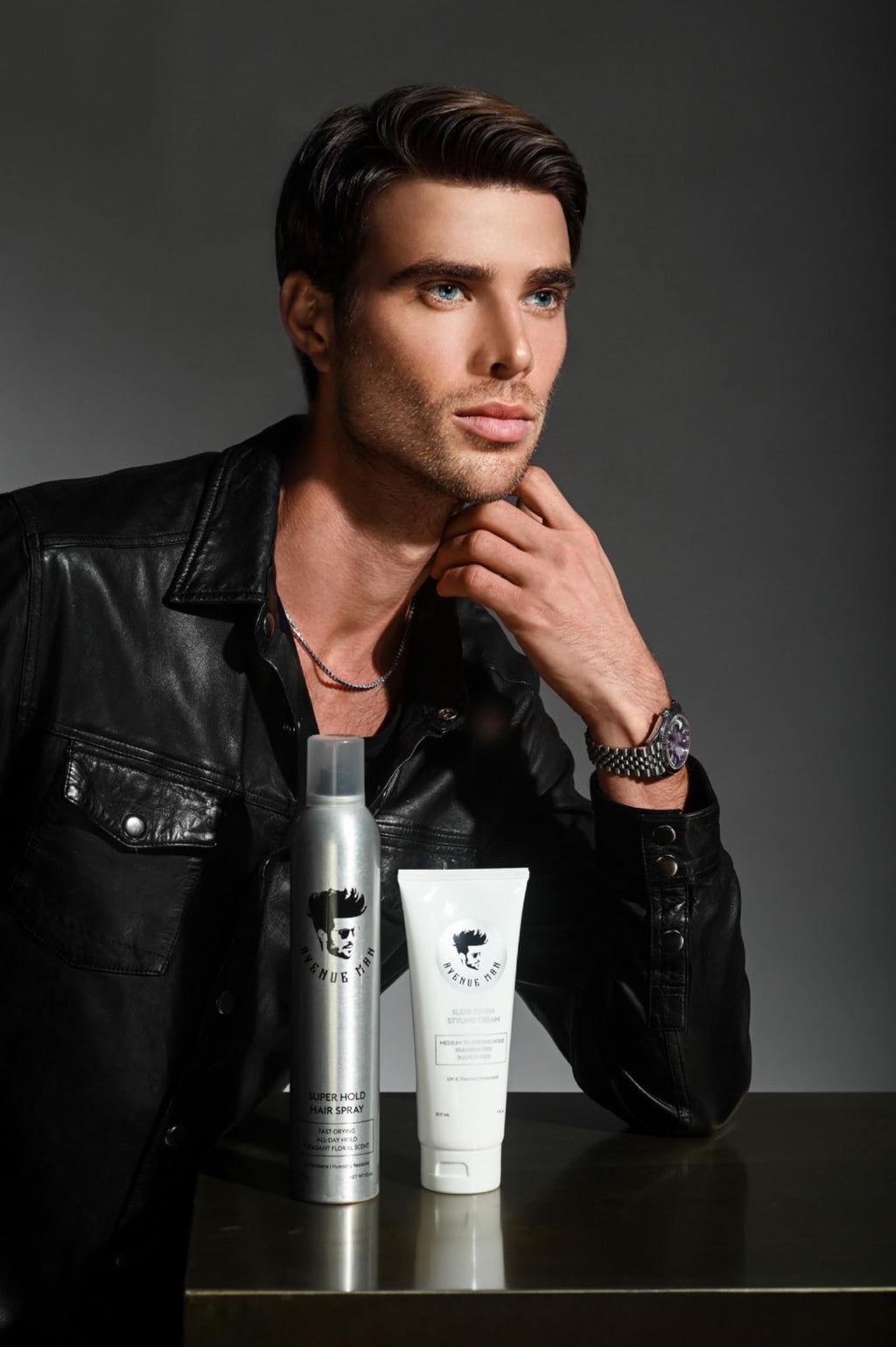 Avenue Man Sleek Finish Cream – 7 oz Hair Styling Cream for Men with Acai & Soy Protein