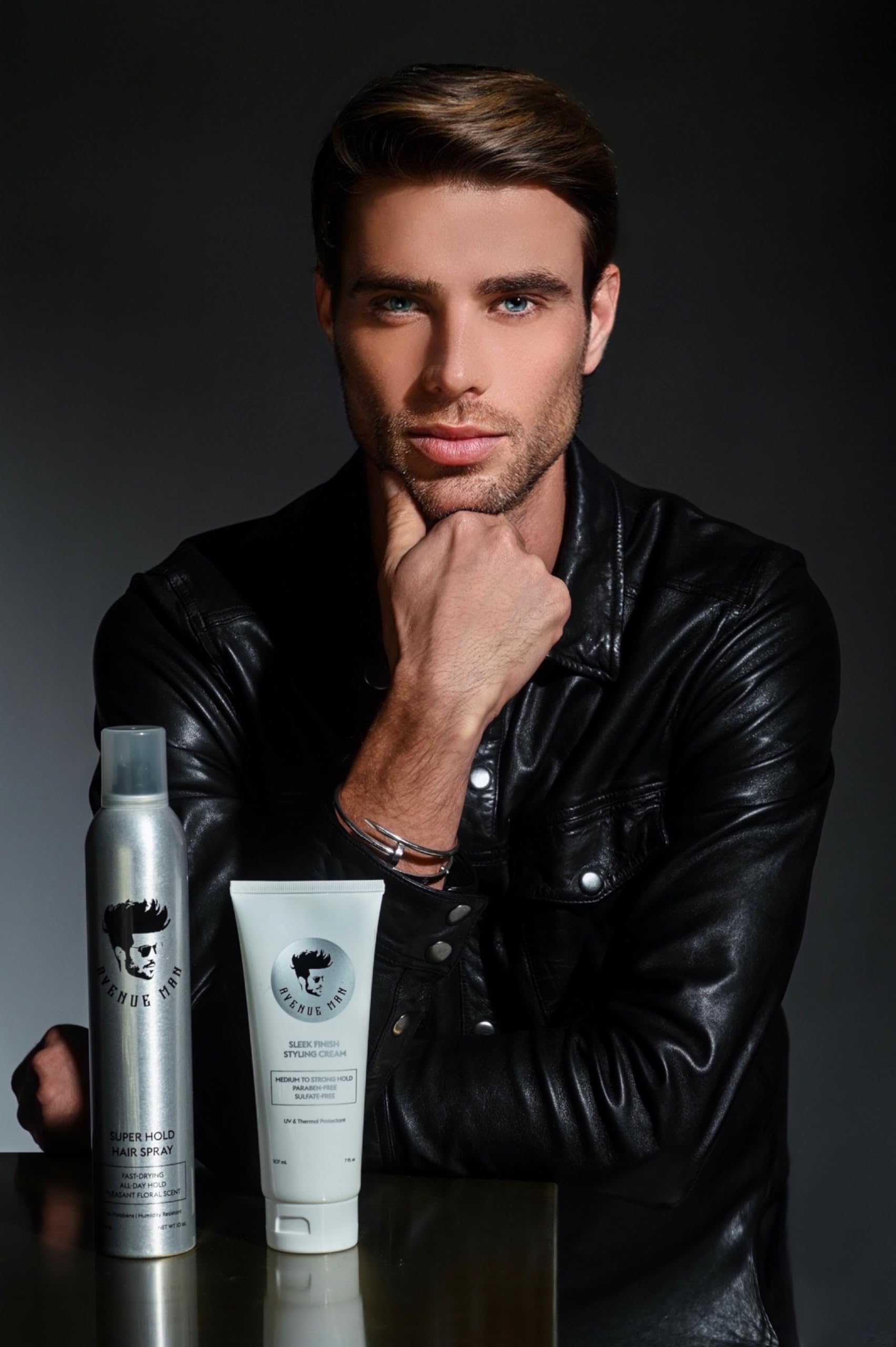 Avenue Man Sleek Finish Cream – 7 oz Hair Styling Cream for Men with Acai & Soy Protein