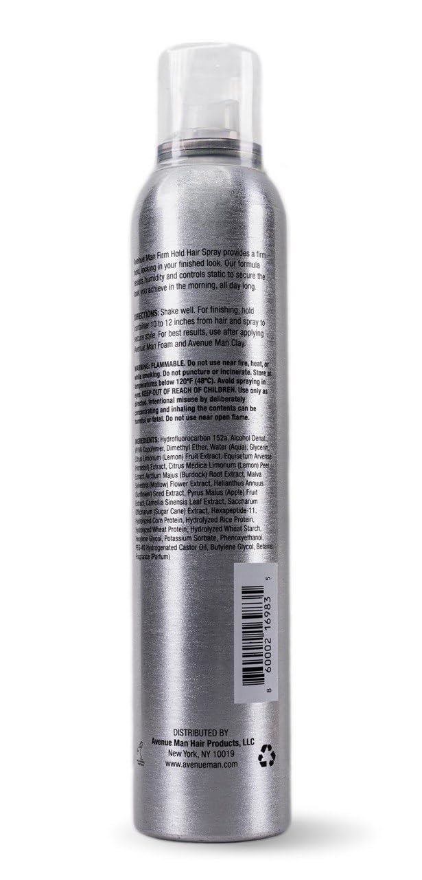 Avenue Man Texture Spray for Hair Men – Barber-Grade Hairspray with Firm Hold, Frizz Control & UV Protection | 9.0 oz