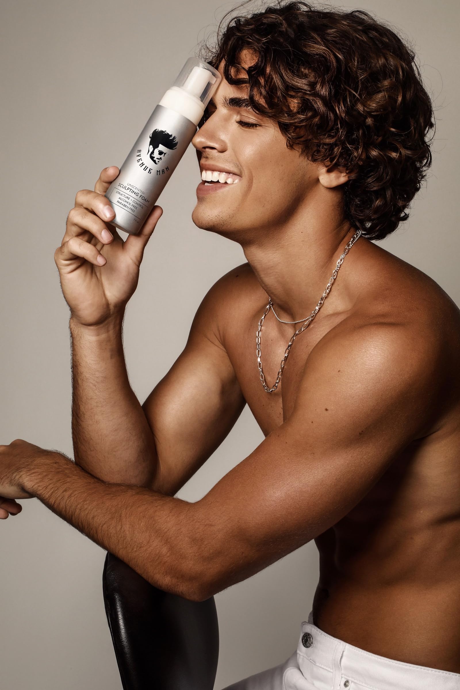 Avenue Man Unscented Sculpting Foam – Frizz Control & Firm Hold Hair Mousse for Men | 7 oz
