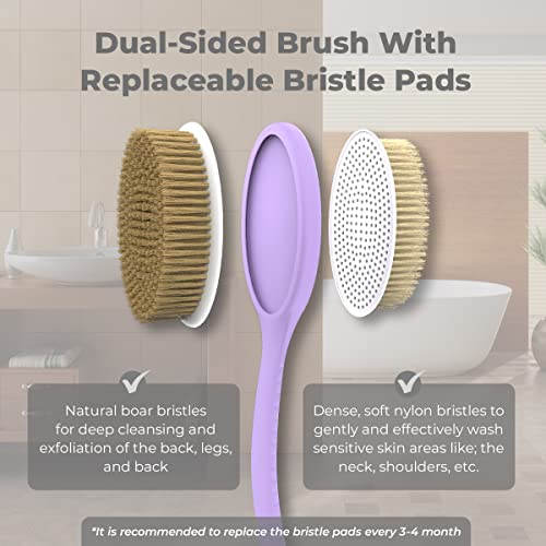 Avilana Back Scrubber for Shower – 19-Inch Silicone Back Scrubber with Handle | Dual-Style Back Brush for Men & Women