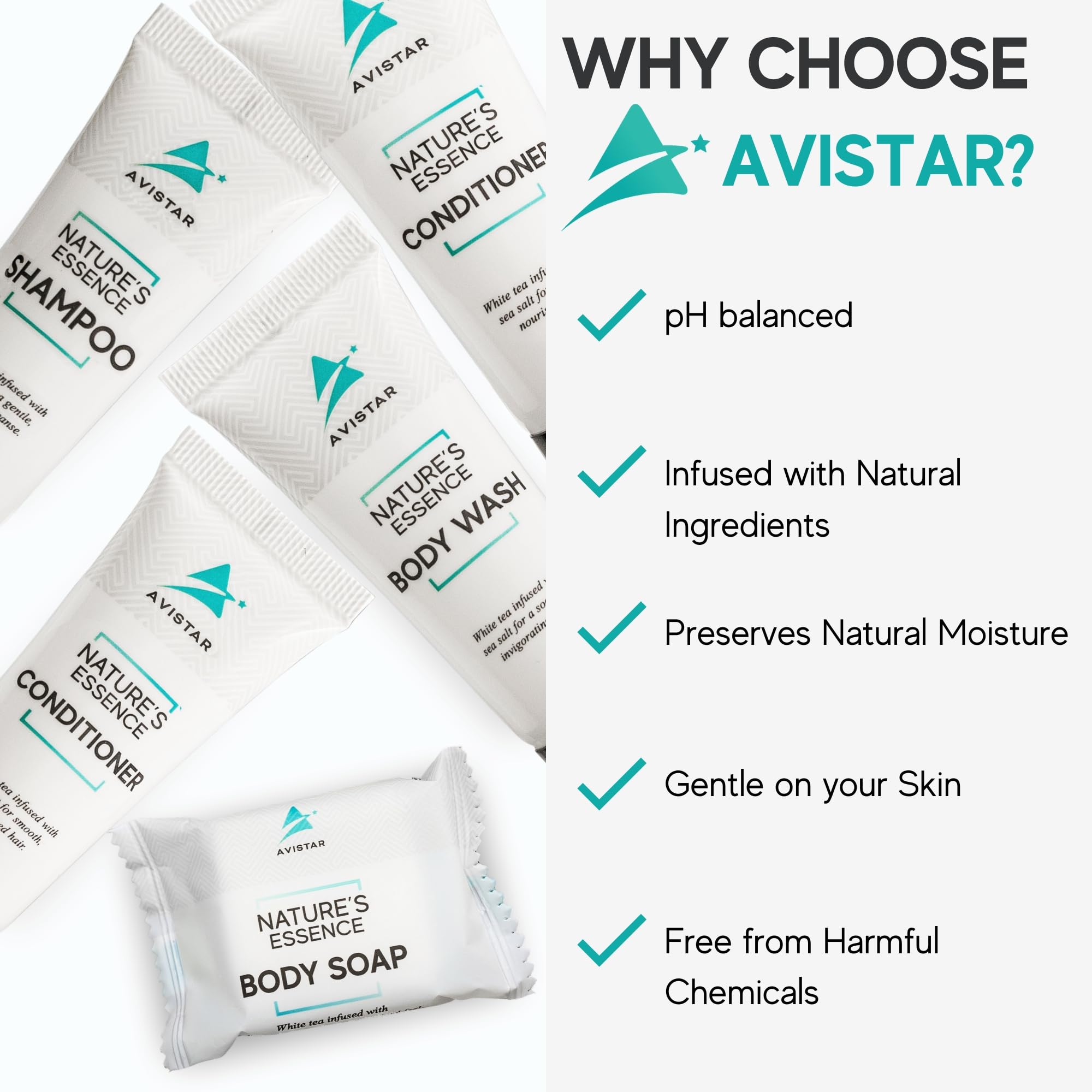 Avistar 270-Piece Hotel Toiletries Bulk Set | Travel Essentials for Hosts