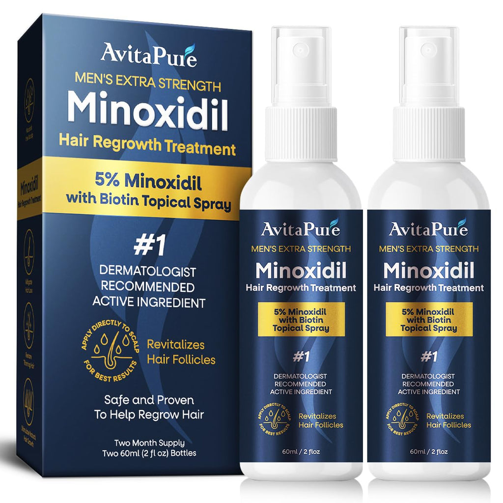AVITAPURE 5% Minoxidil for Men — Extra-Strength Hair Growth Spray