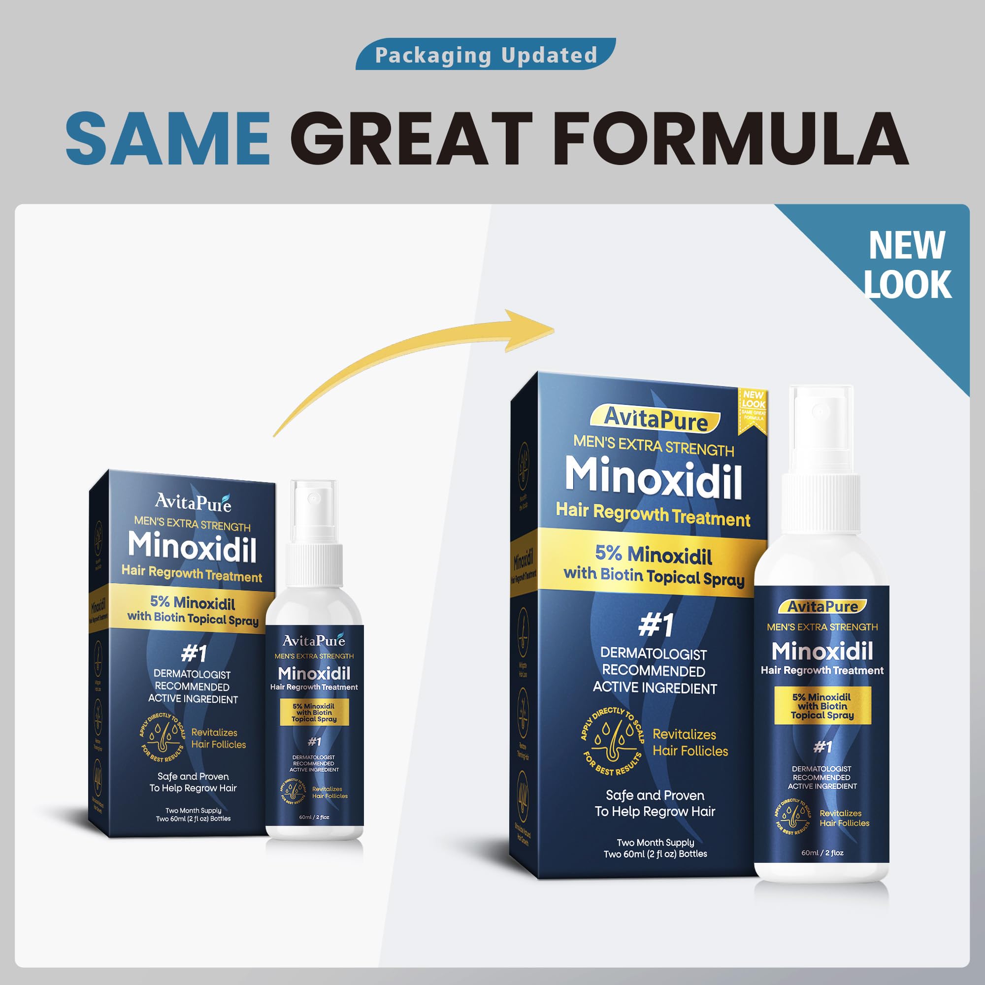 AVITAPURE 5% Minoxidil for Men — Extra-Strength Hair Growth Spray