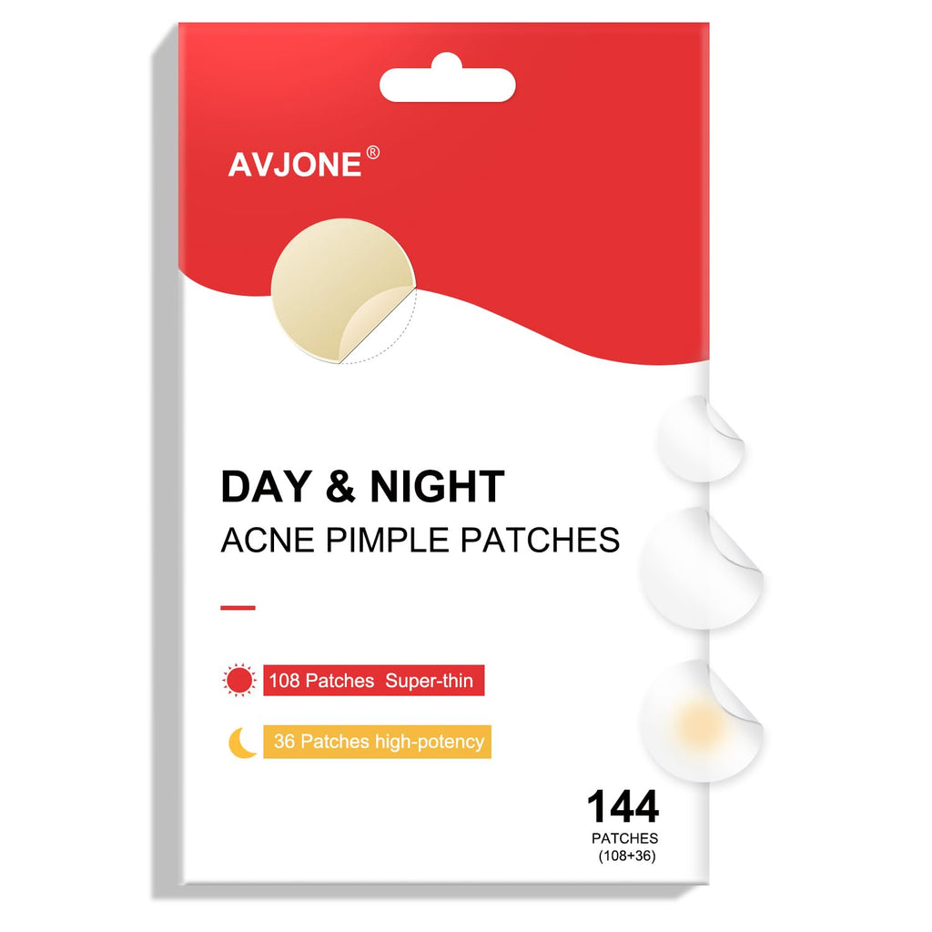 AVJONE Pimple Patches for Face – Hydrocolloid Acne Patches with Tea Tree Oil (144 Patches)
