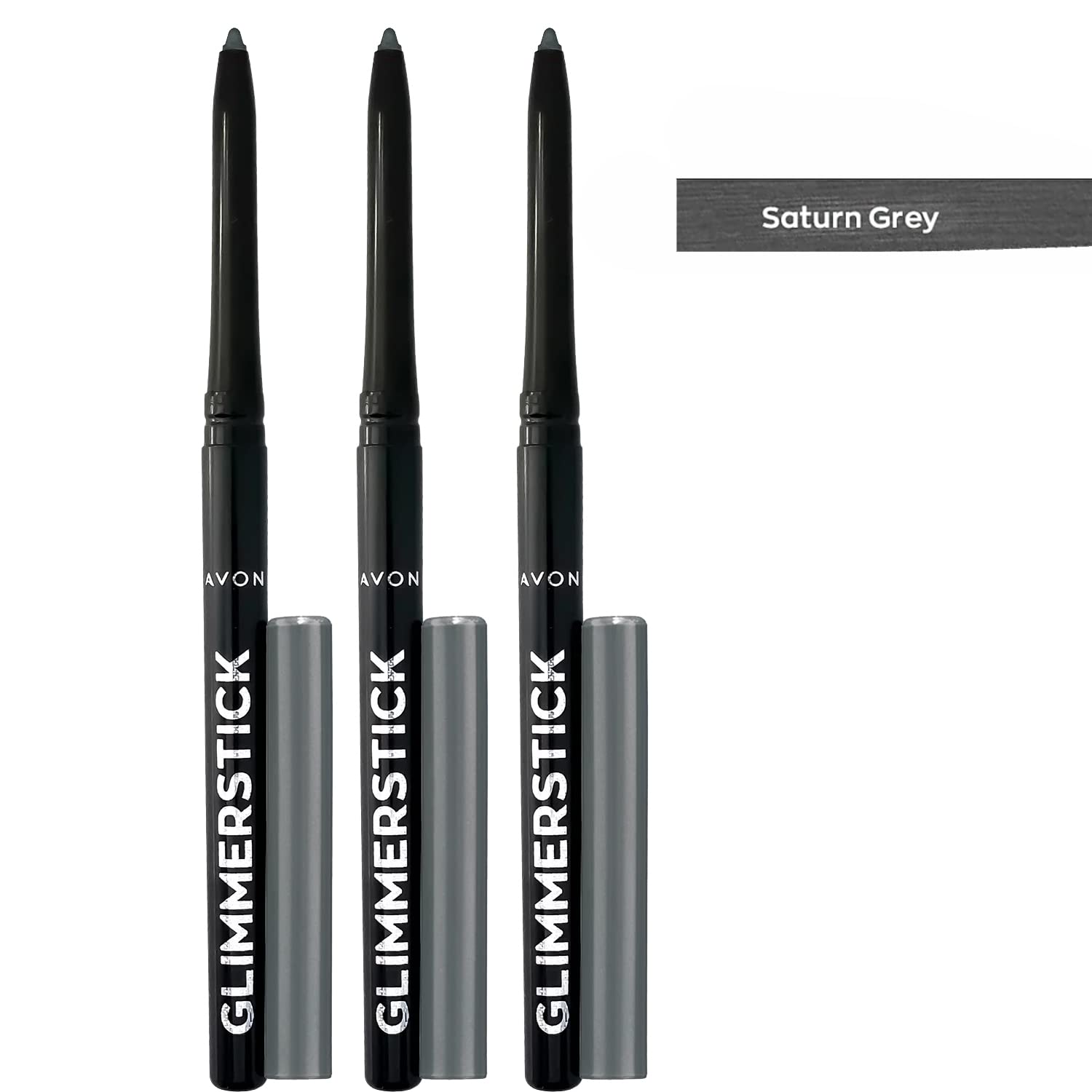 Avon Glimmerstick Eyeliner Gray – 3 Pack | Smooth-Glide Pencil for Everyday Definition